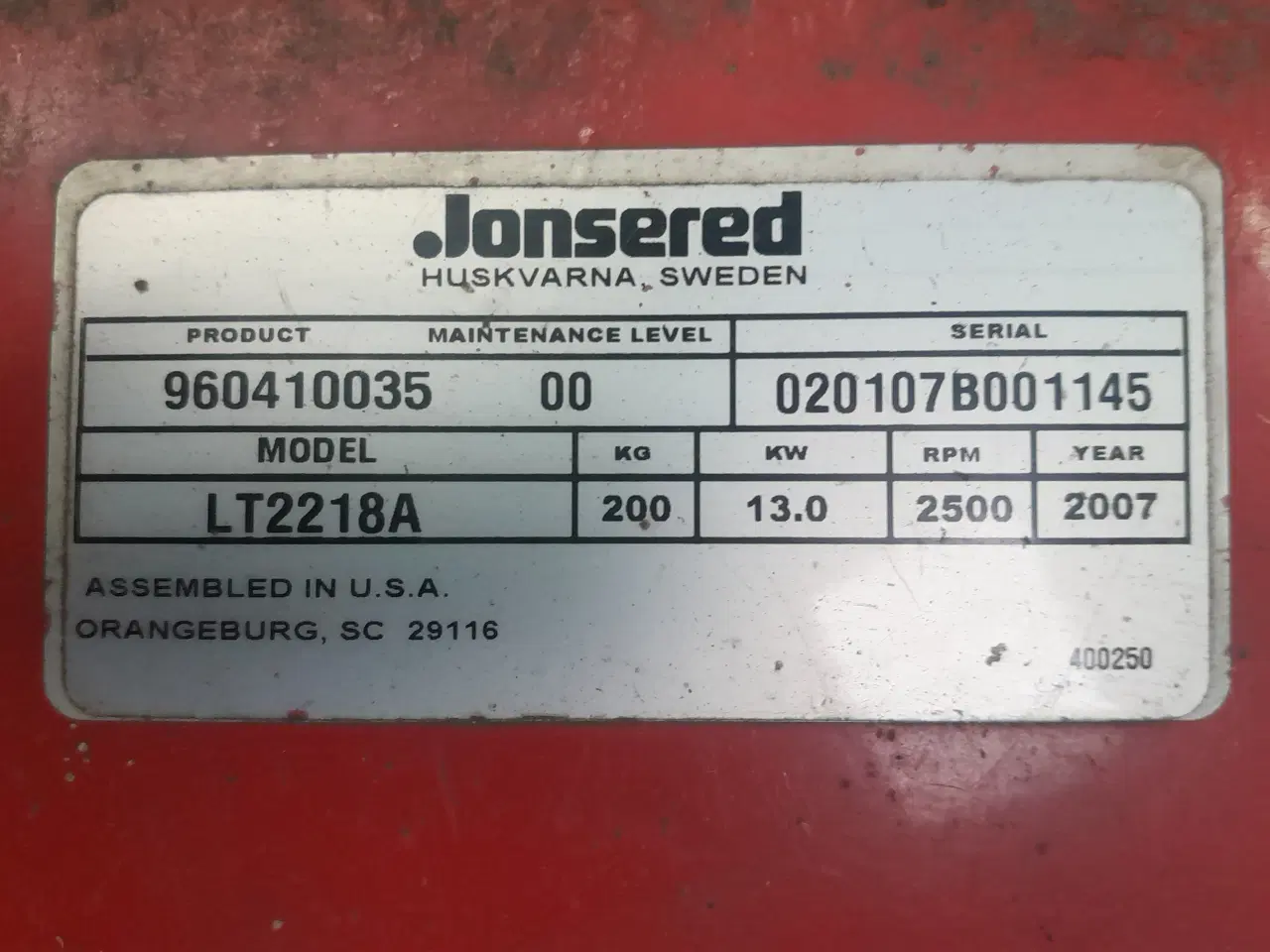 Billede 1 -  Jonsered LT 2218 A