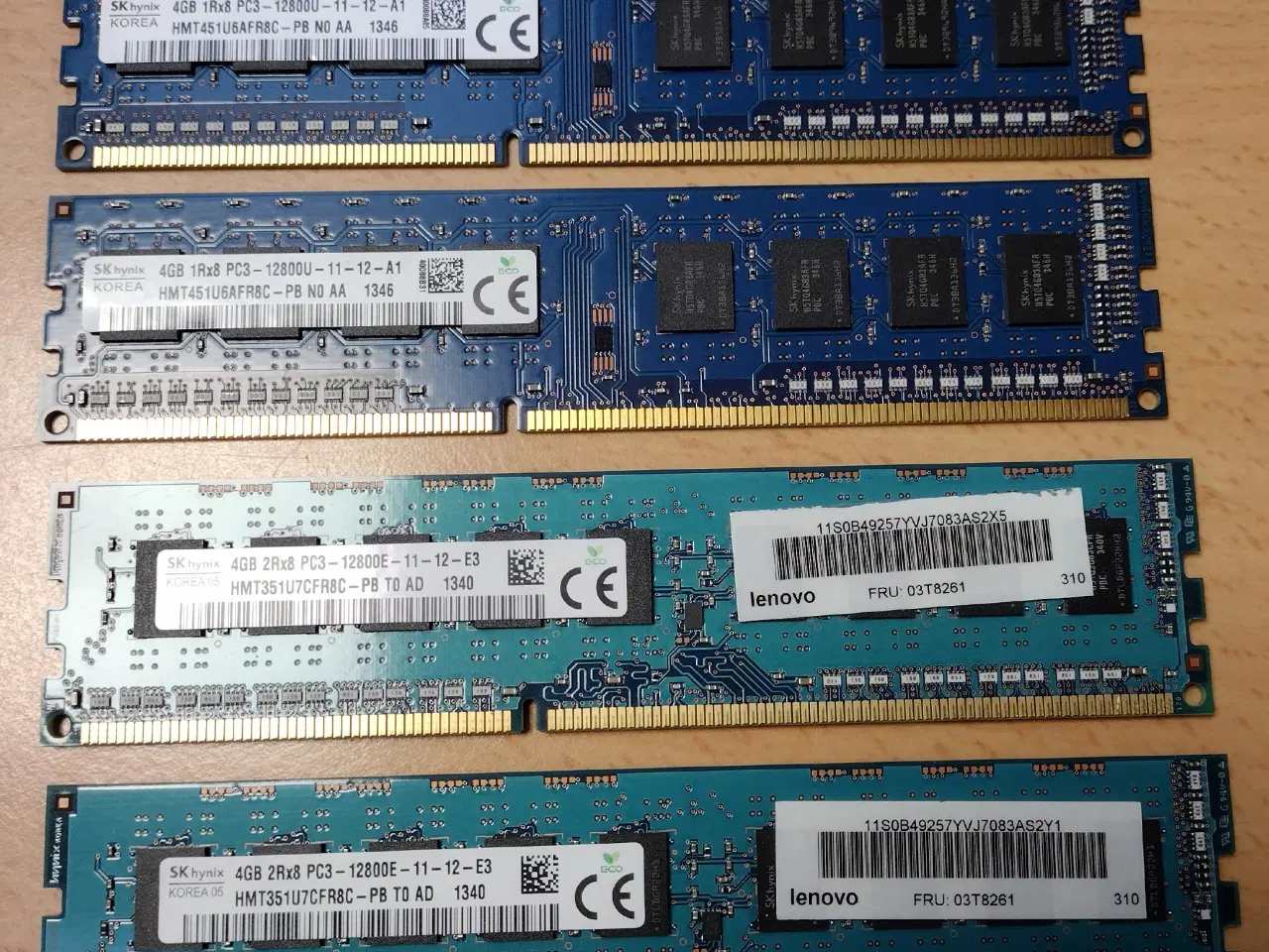 Billede 2 - SDRAM - PC, DDR3, 16GB, 4x4gb, 240 pin