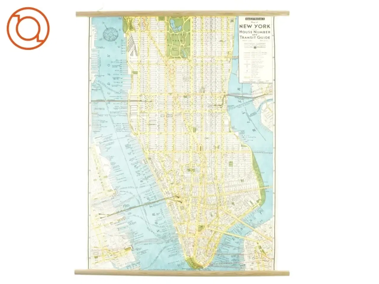 Billede 1 - Vintage New York city map chart fra Cavallini And Co (str. 51x71 cm.)