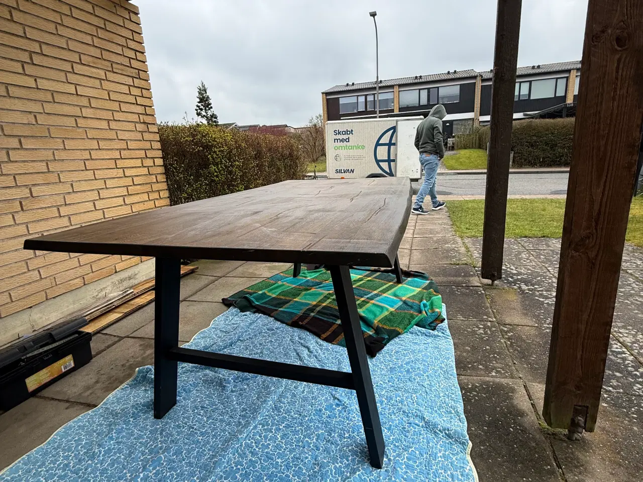 Billede 3 - Plankebord i massiv mørk grå olieret eg