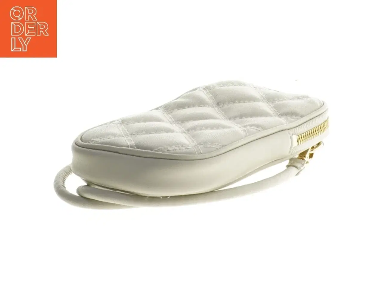 Billede 2 - Grå skuldertaske med quiltet design til mobil (str. 11 x 20 cm)