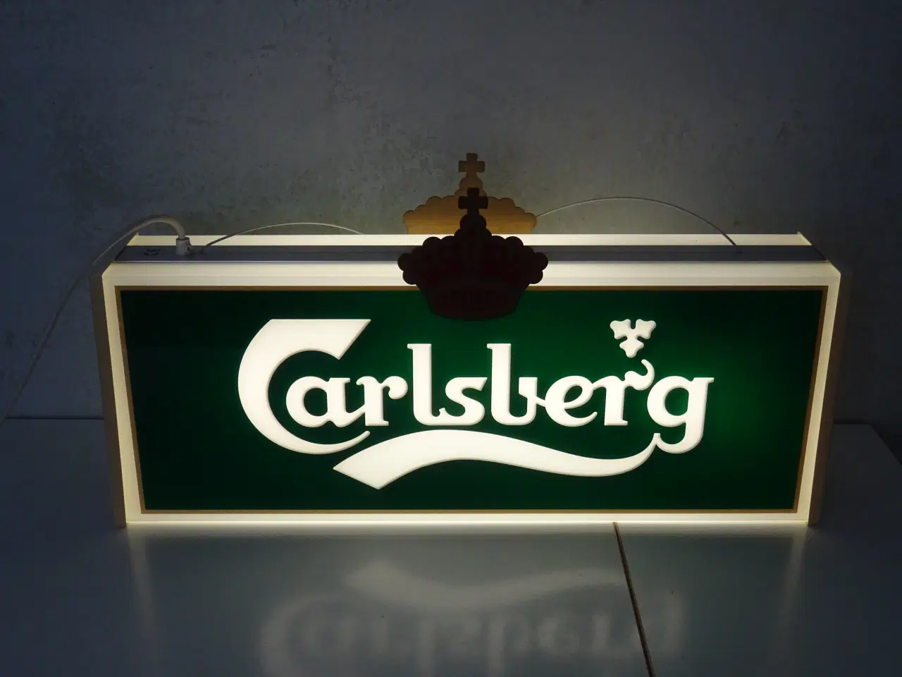 Billede 2 - Carlsberg lysskilt dobbelt sidet med kongekroner