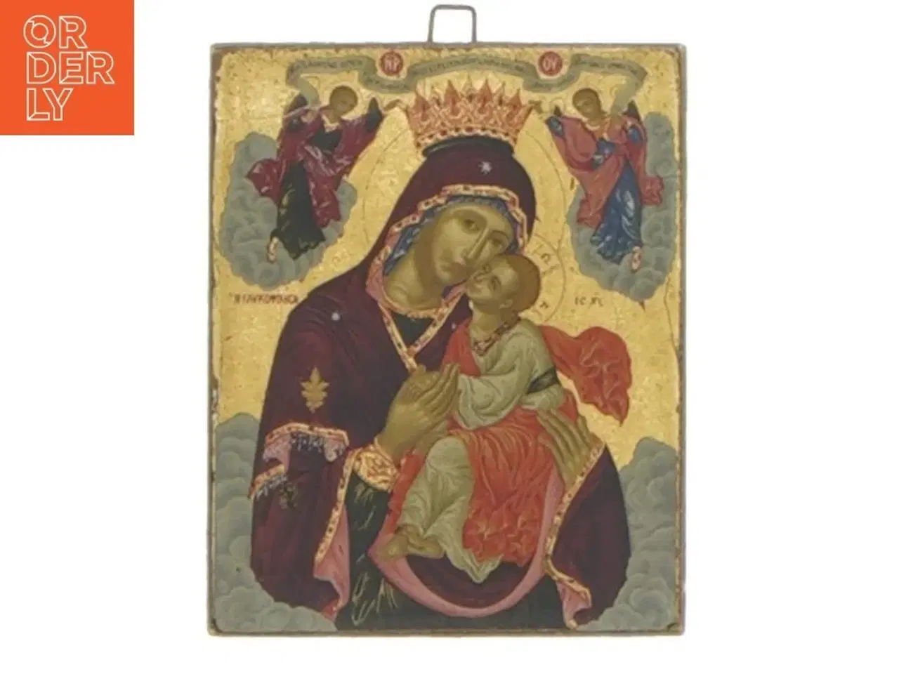 Billede 1 - Gengivet byzantinsk ikon med certifikat (str. 6x5 cm)