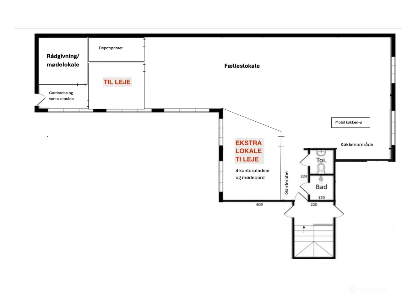 Billede 10 - Fremleje: lille kontor med stor fælles areal i Mejlgade. Aarhus C (jan–aug 2026)