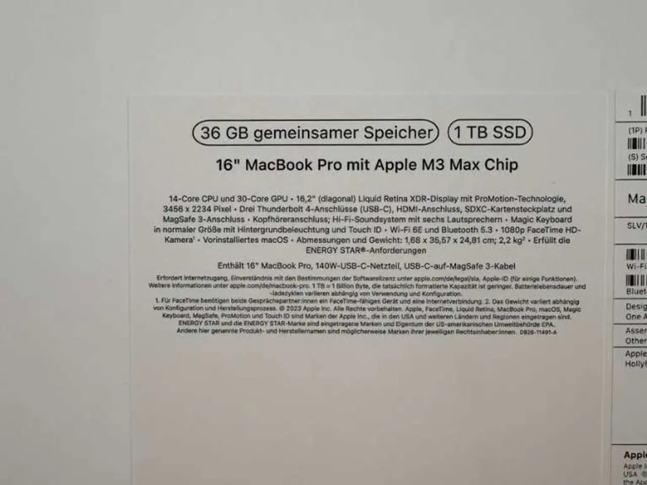 Billede 14 - APPLE MACBOOK PRO 14 M3 MAX 36GB 14CPU 30GPU 1TB (