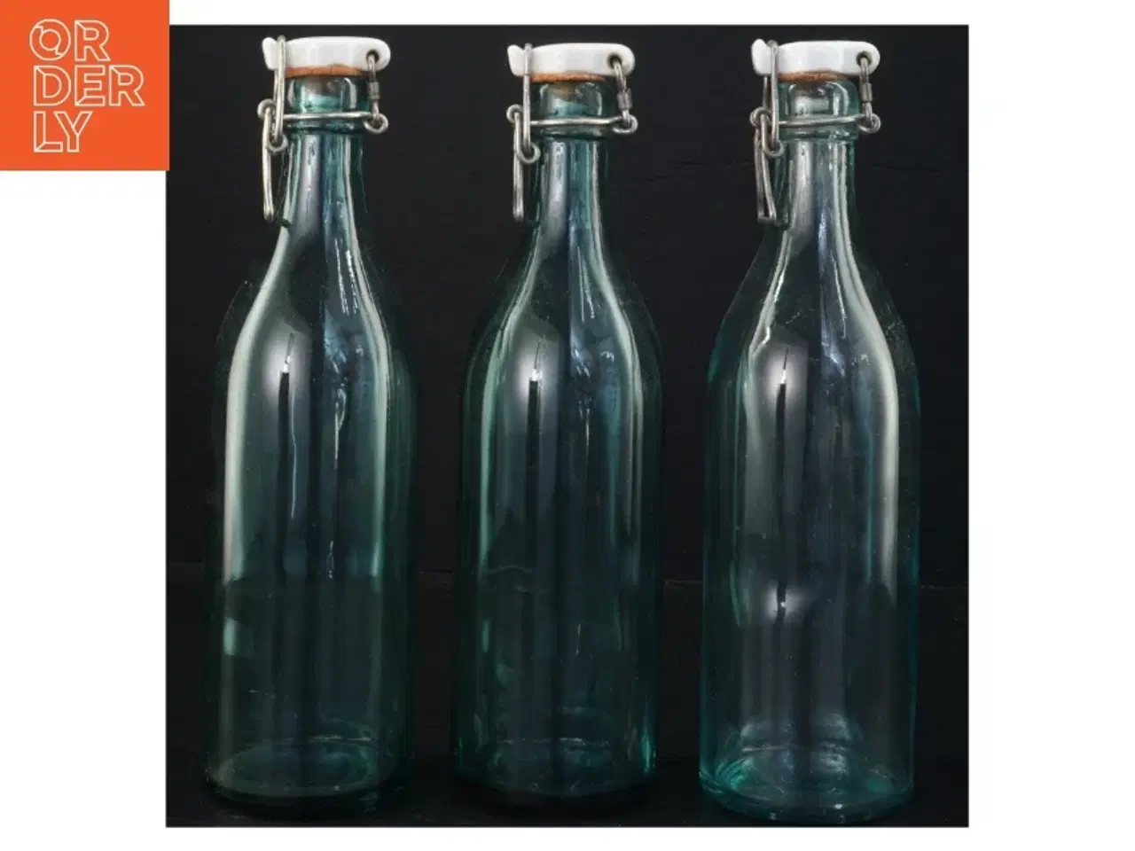 Billede 1 - Genbrugsglasflasker med patentlukning (str. 23,5 x 6,5 cm)