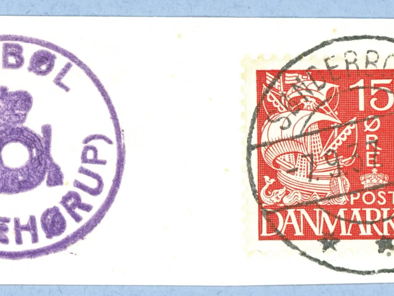 Billede 1 - Majbøl (Kirkehørup) posthornstempel, 1937