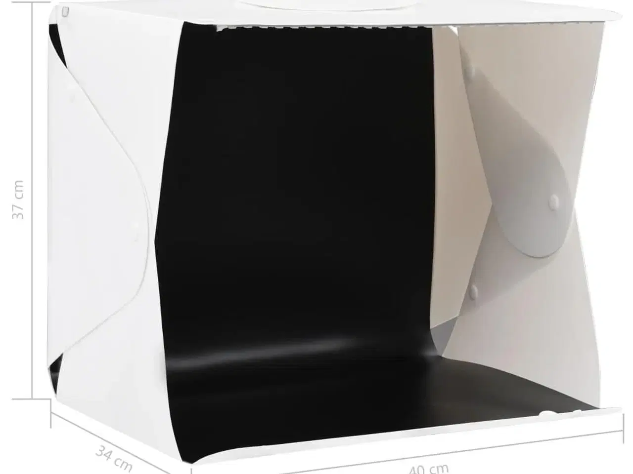 Billede 10 - Foldbar lyskasse til fotostudie 40 x 34 x 37 cm plastik hvid