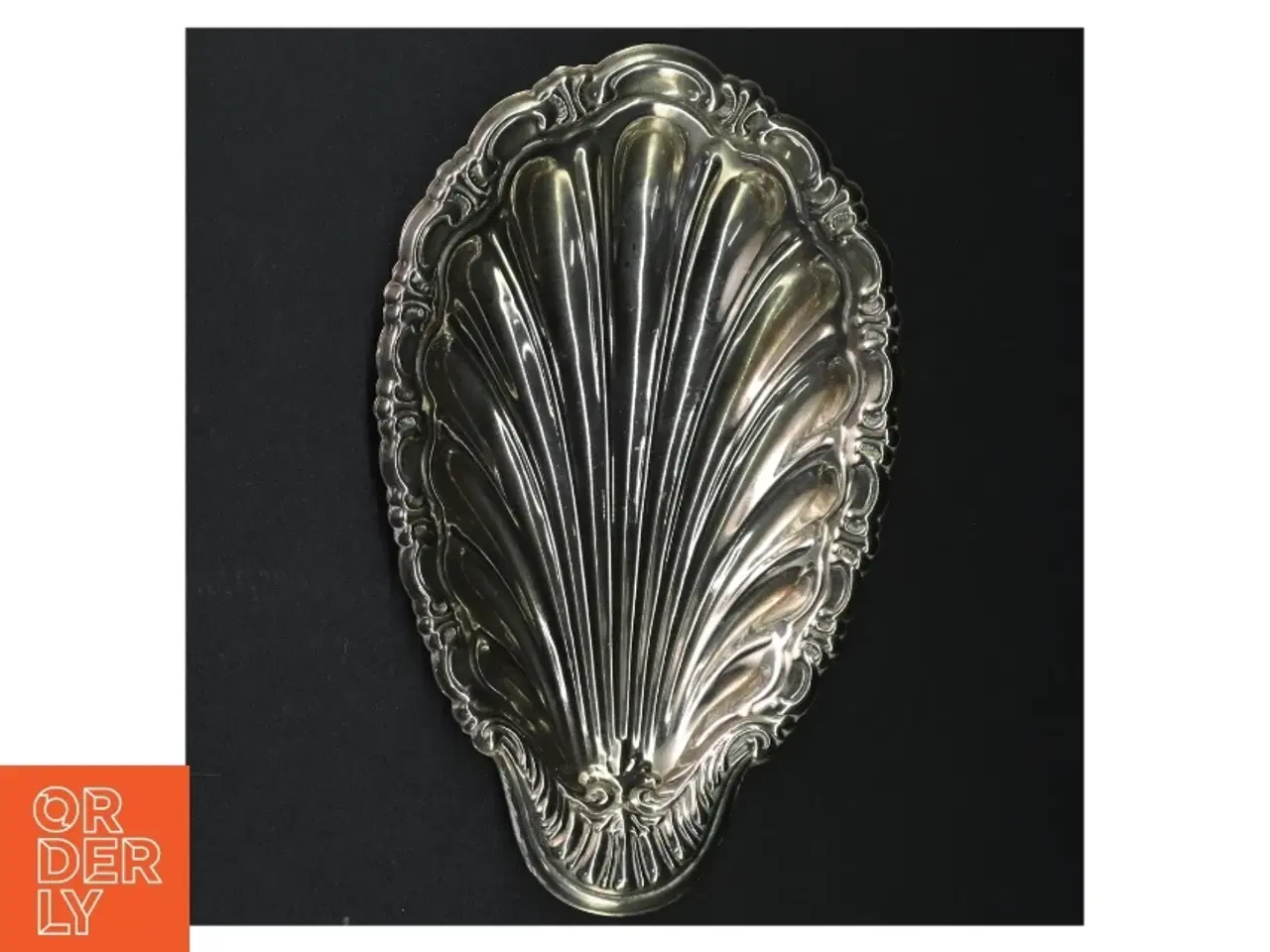 Billede 1 - Muslingeskal Sølv Metal bakke (str. 23 x 13 cm)