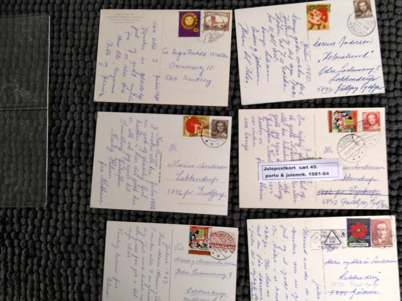 Billede 11 - 54 julepostkort med porto & julemrk. 1978- 84