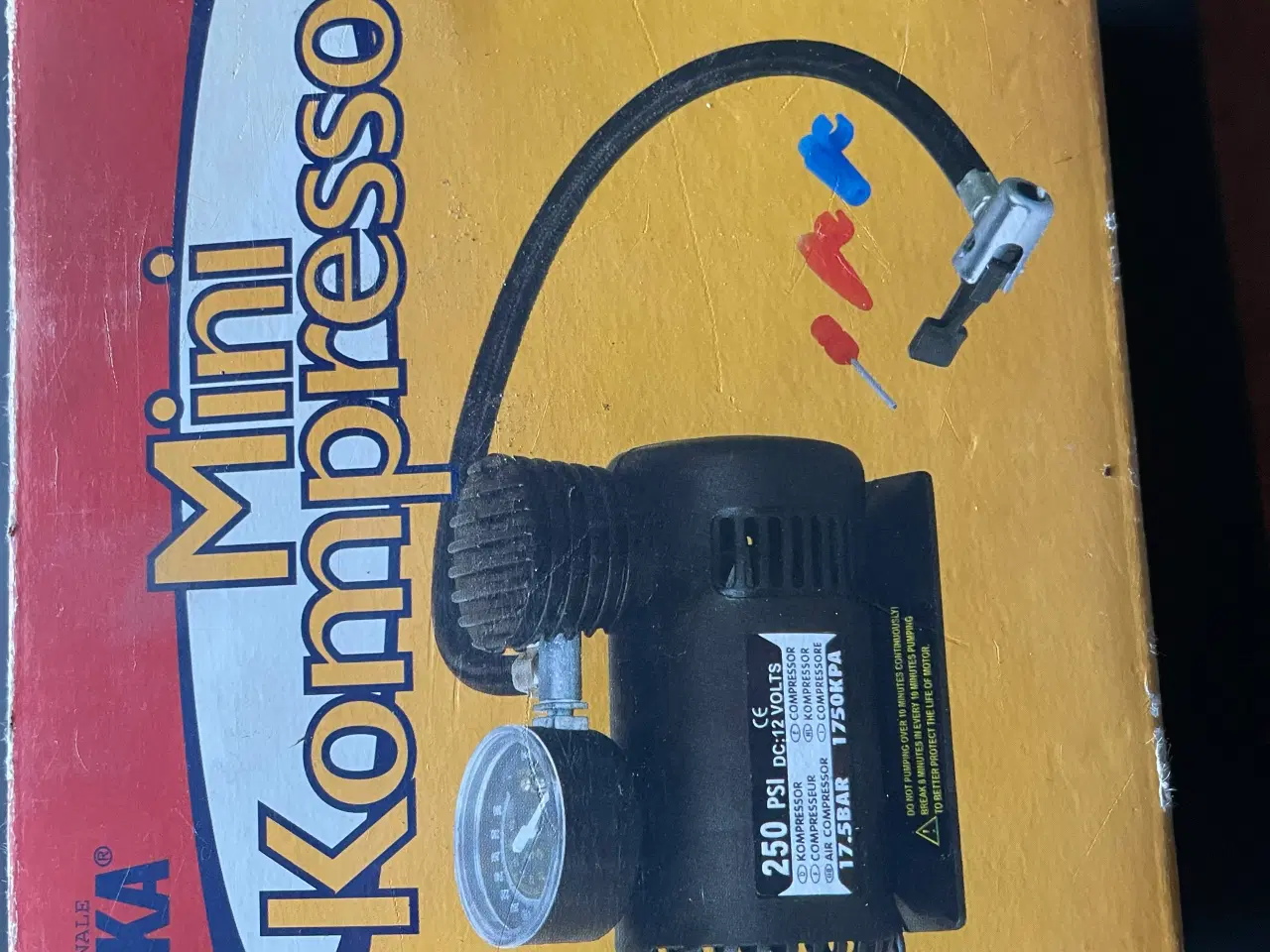 Billede 1 - Luftkompressor til Bilstik - 12V, 3m Ledning