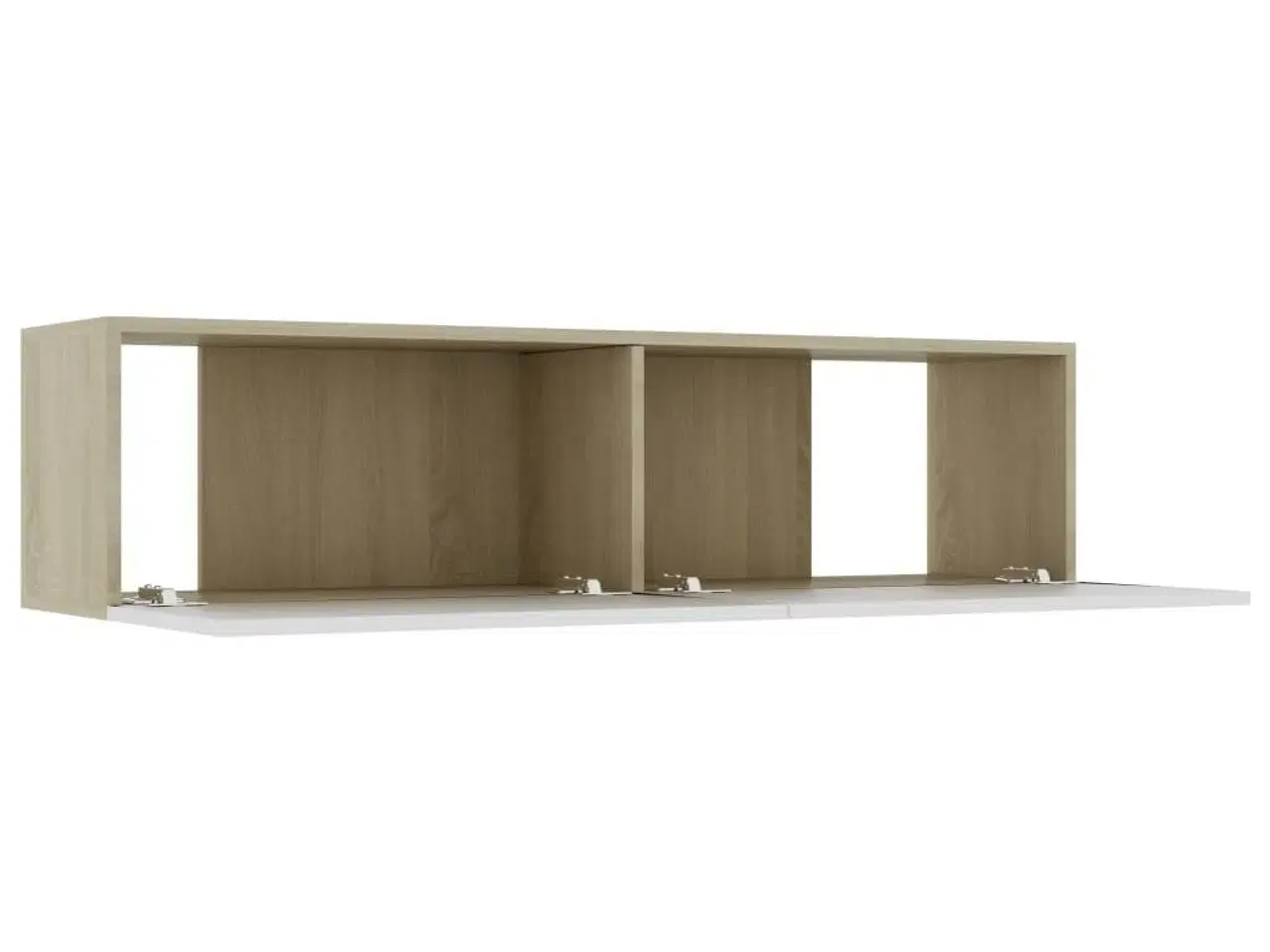 Billede 5 - Tv-bord 120x30x30 cm konstrueret træ hvid og sonoma eg