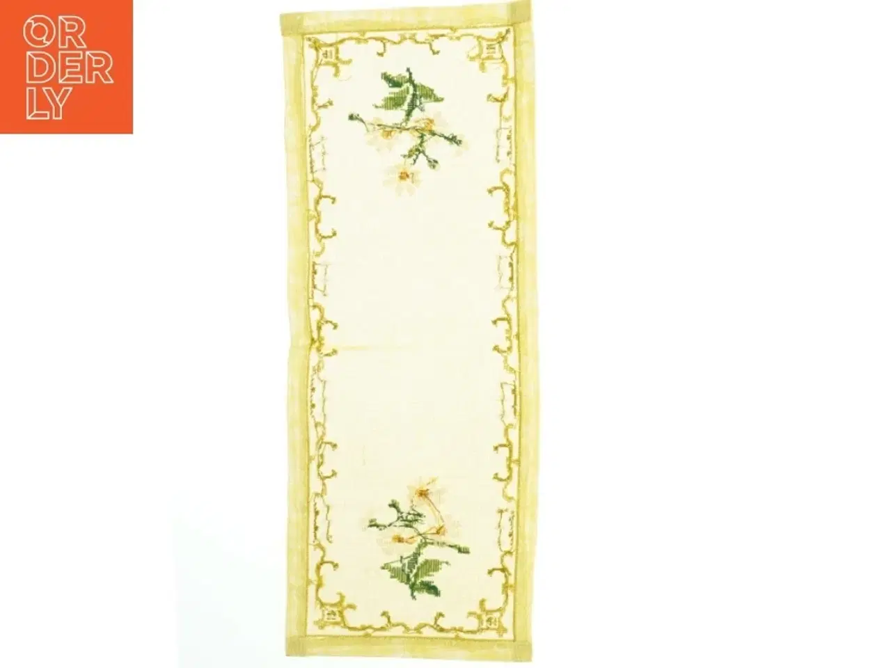 Billede 2 - Broderet gul bordløber (str. 22x57 cm)