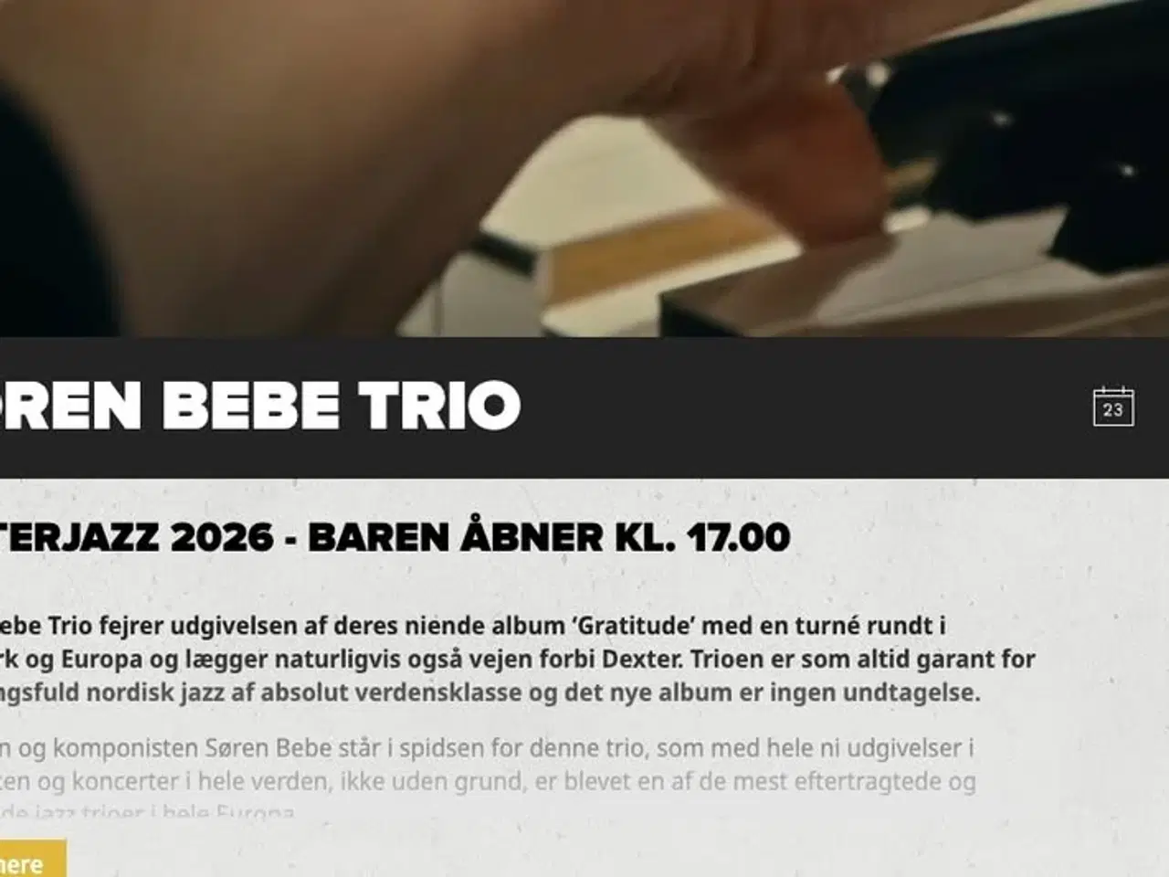 Billede 1 - En enkelt billet til Søren Bebe Trio 