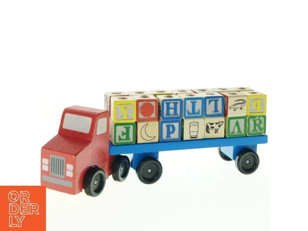 Billede 1 - Træklodser på legetøjslastbil fra Melissa & Doug (str. Totalængde 32 cm)