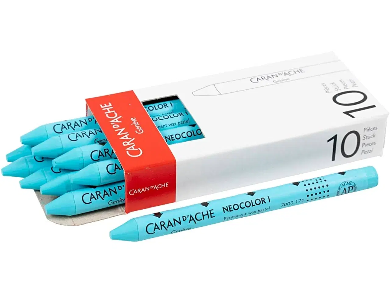 Billede 1 - Caran d'Ache Neocolor I Vokspastel - Turquoise Blue, 10 stk