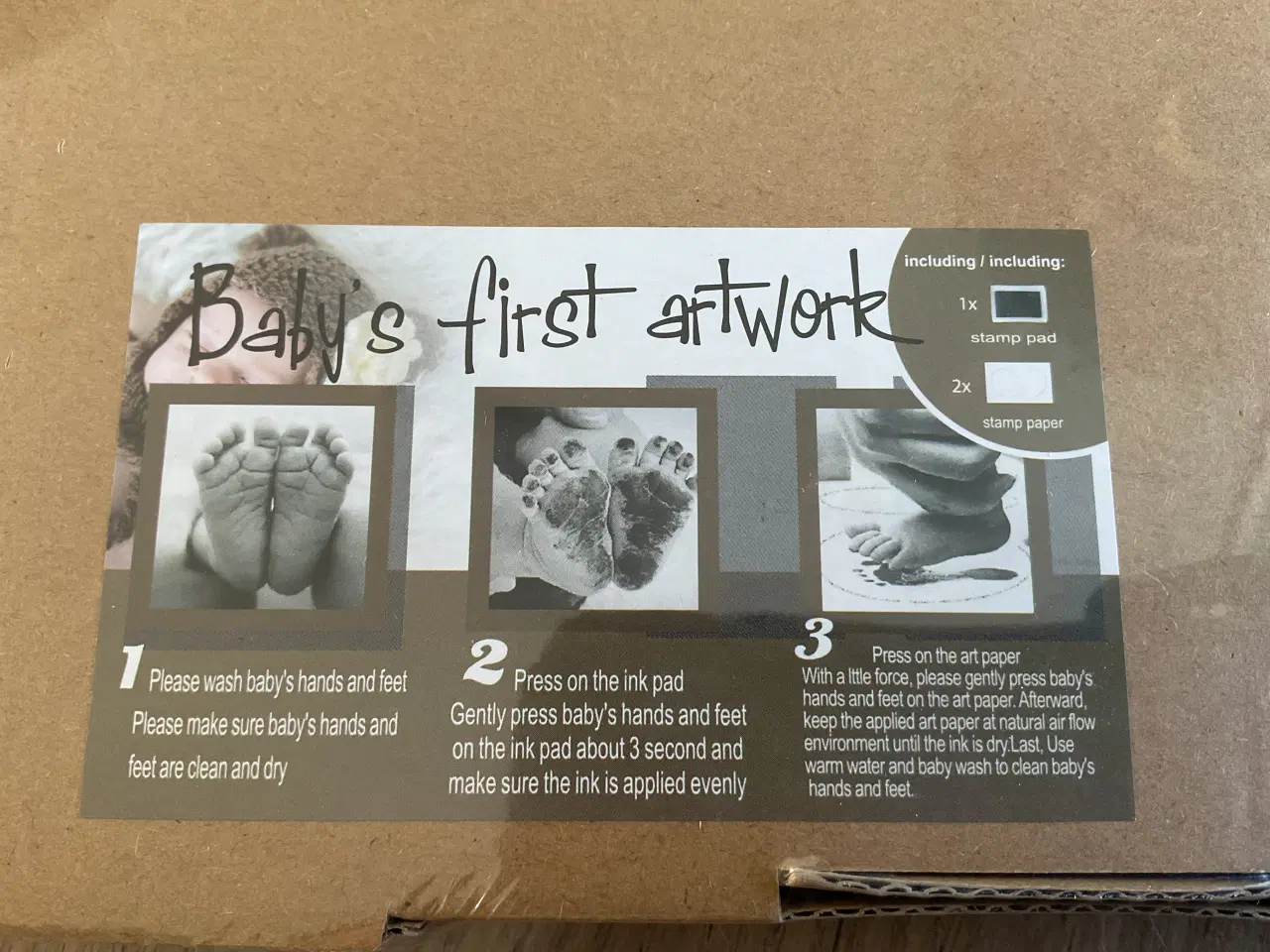 Billede 2 - Billedramme/bog med hånd/fod aftryk 