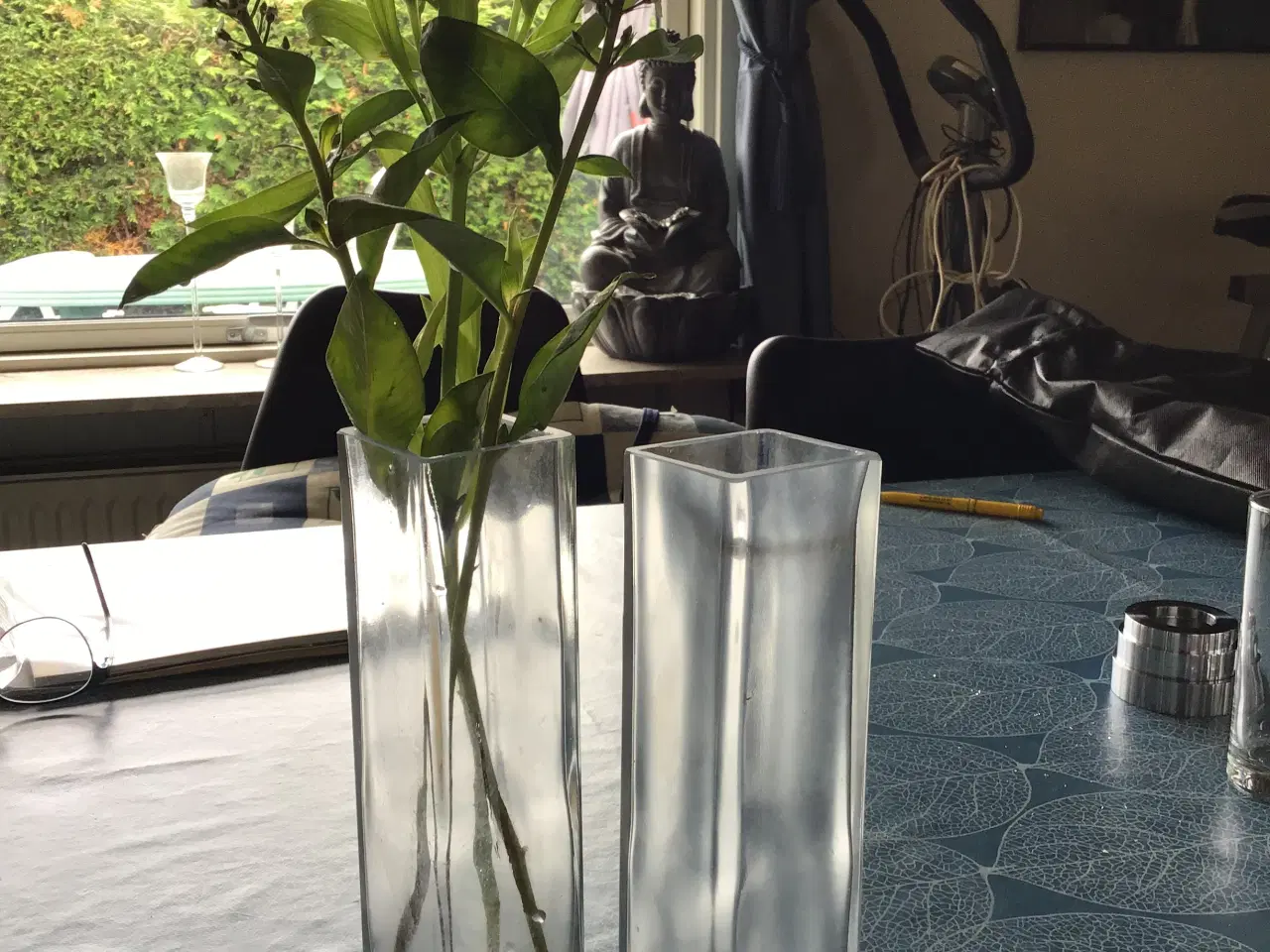 Billede 1 - Vaser i glas 21 cm høje og 5,5 x 5,5 cm  🔲