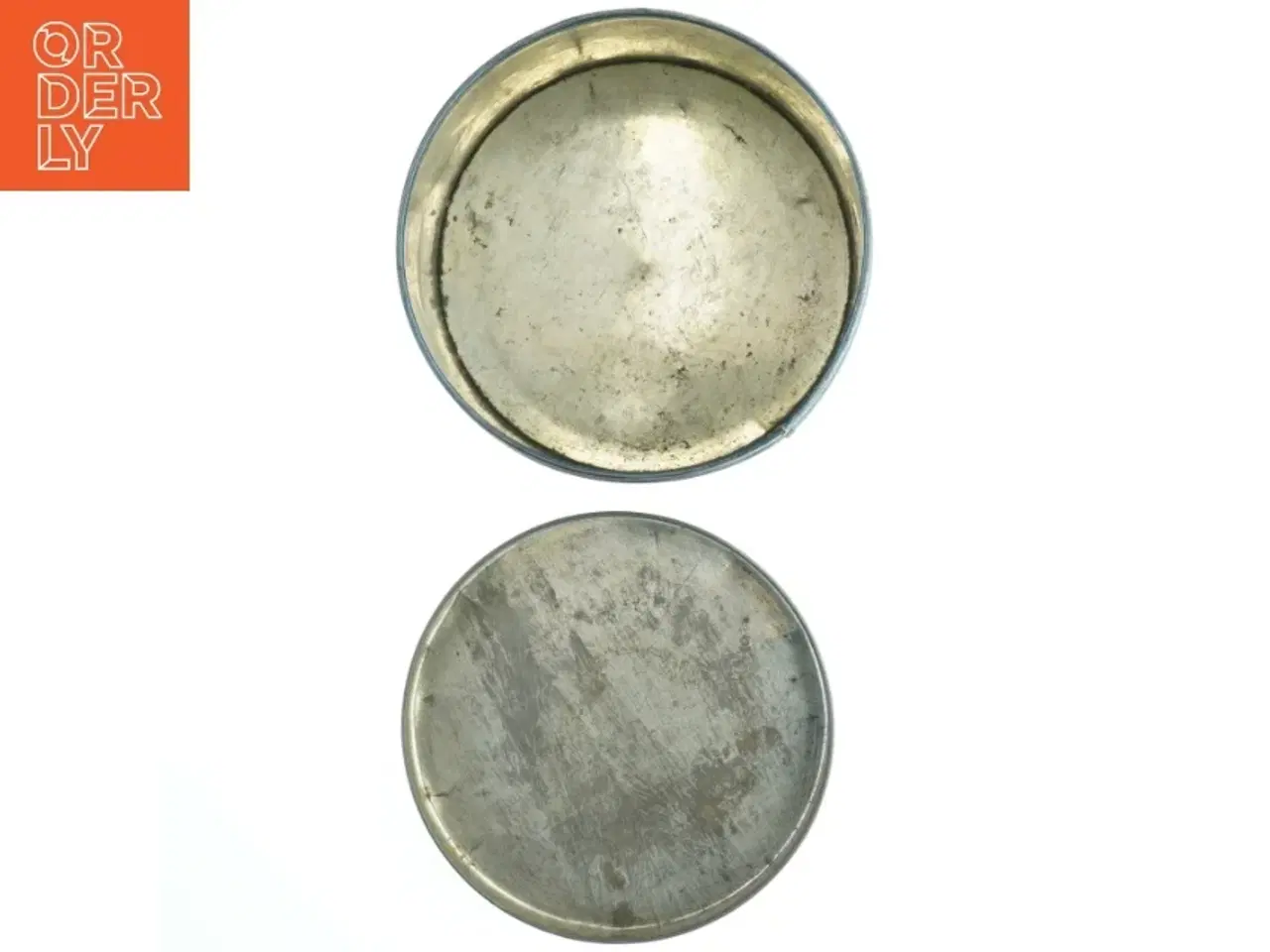 Billede 2 - Vintage blå rund metal småkage dåse (str. 16. cm ø. 19 cm)