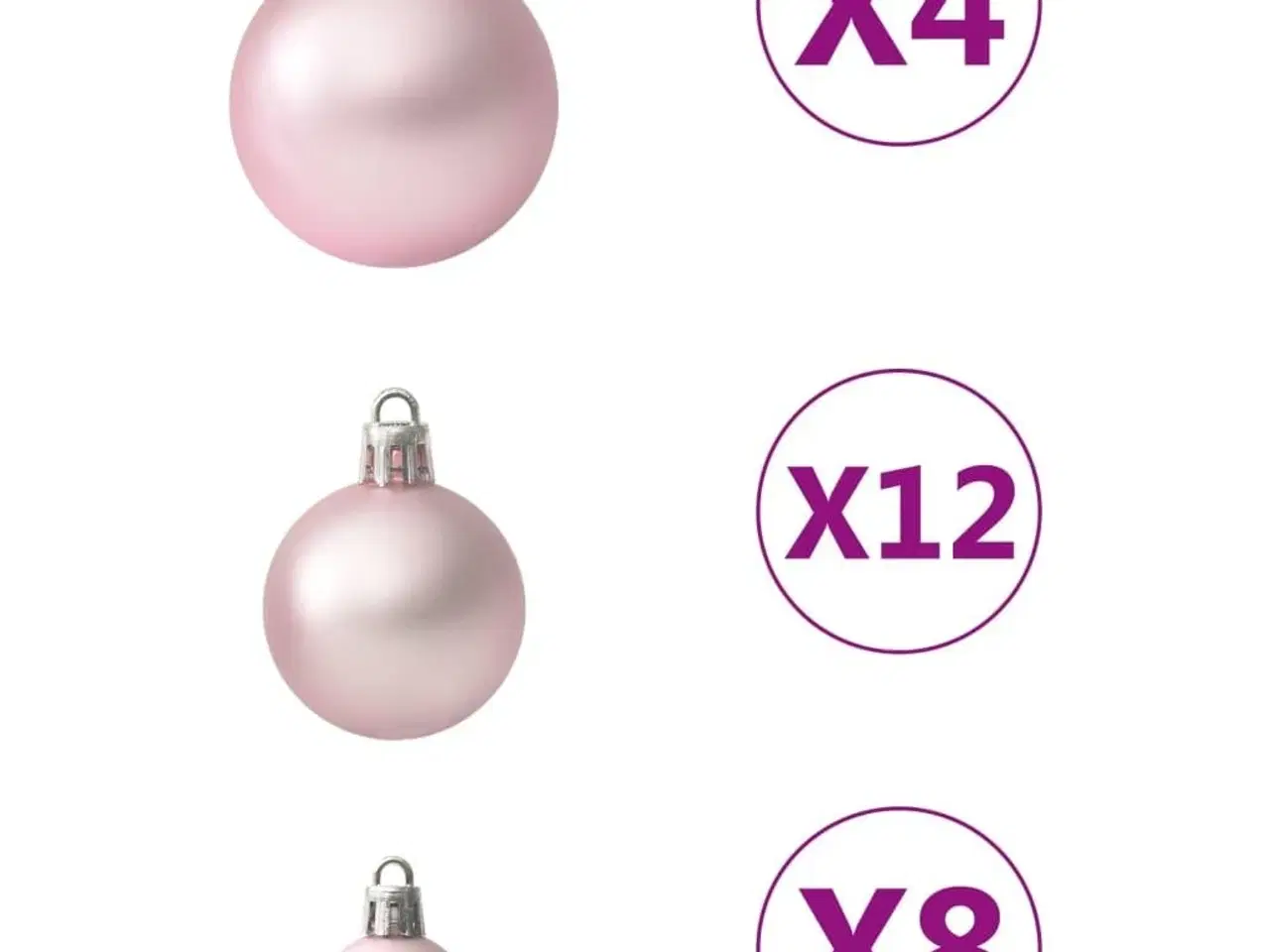 Billede 6 - Julekuglesæt 100 stk. pink