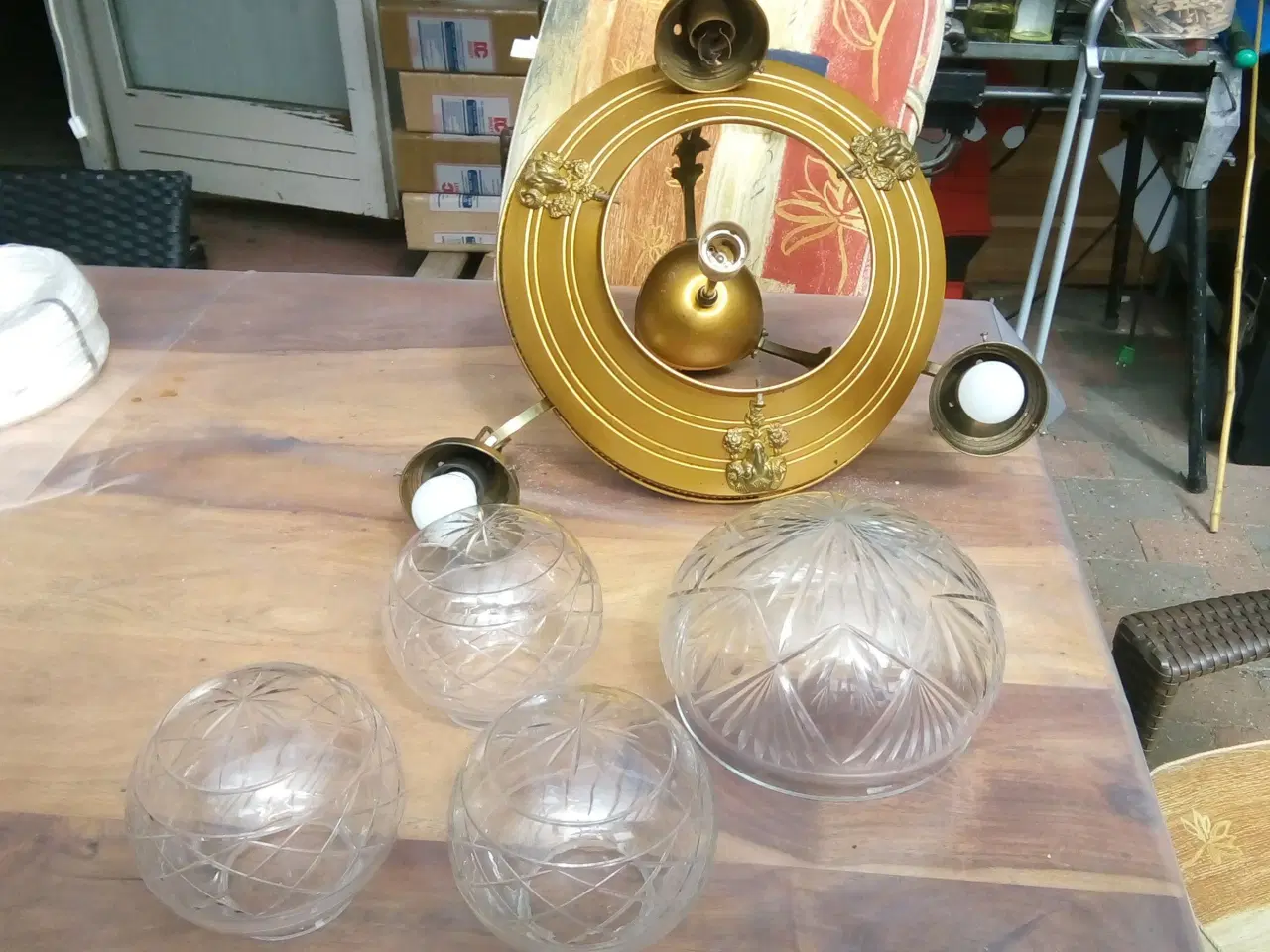 Billede 4 - Art Nouveau lysekrone med 4 pærer