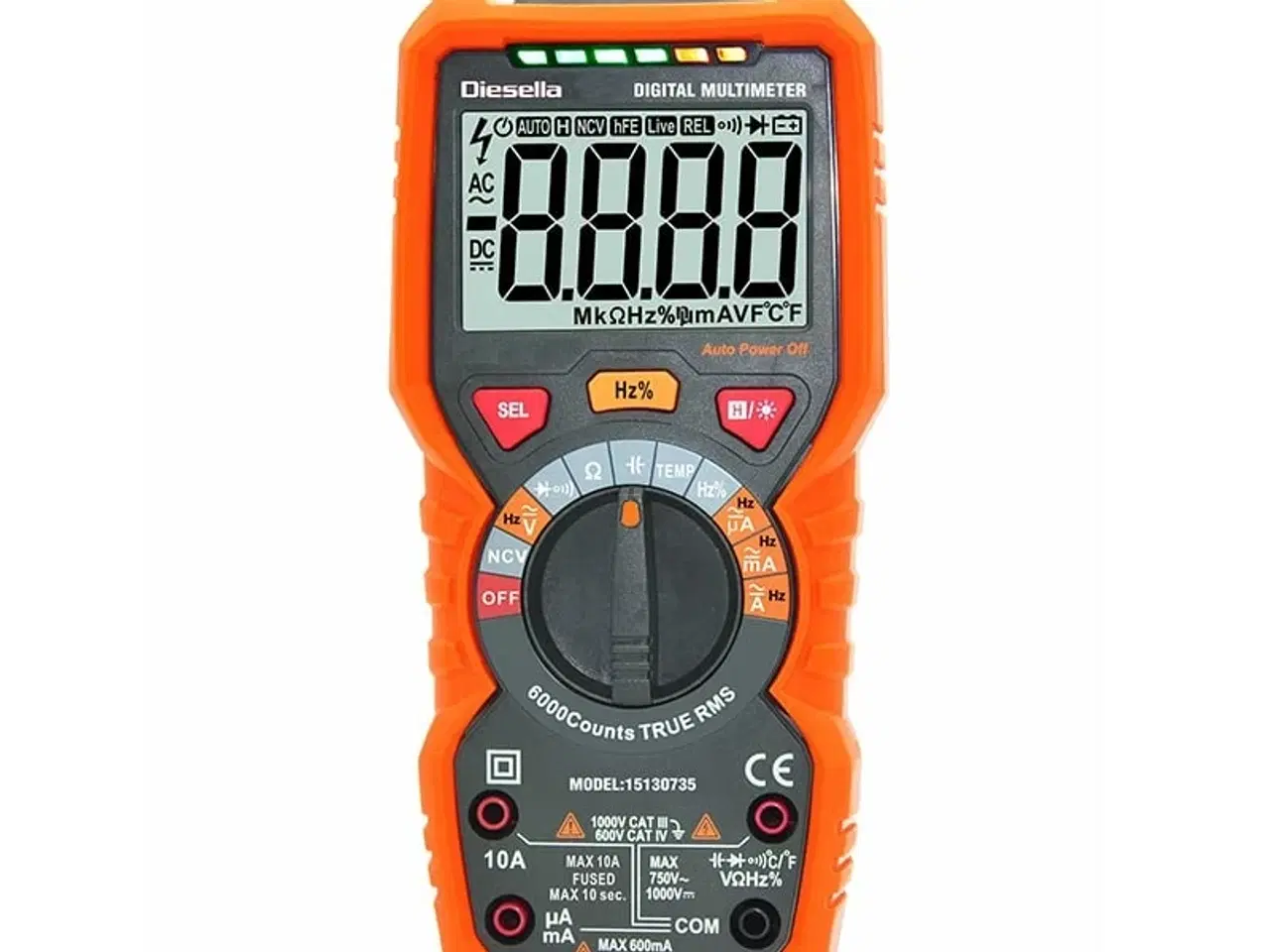 Billede 1 - Digital multimeter m/Sand RMS 1000V/10A med gummikappe