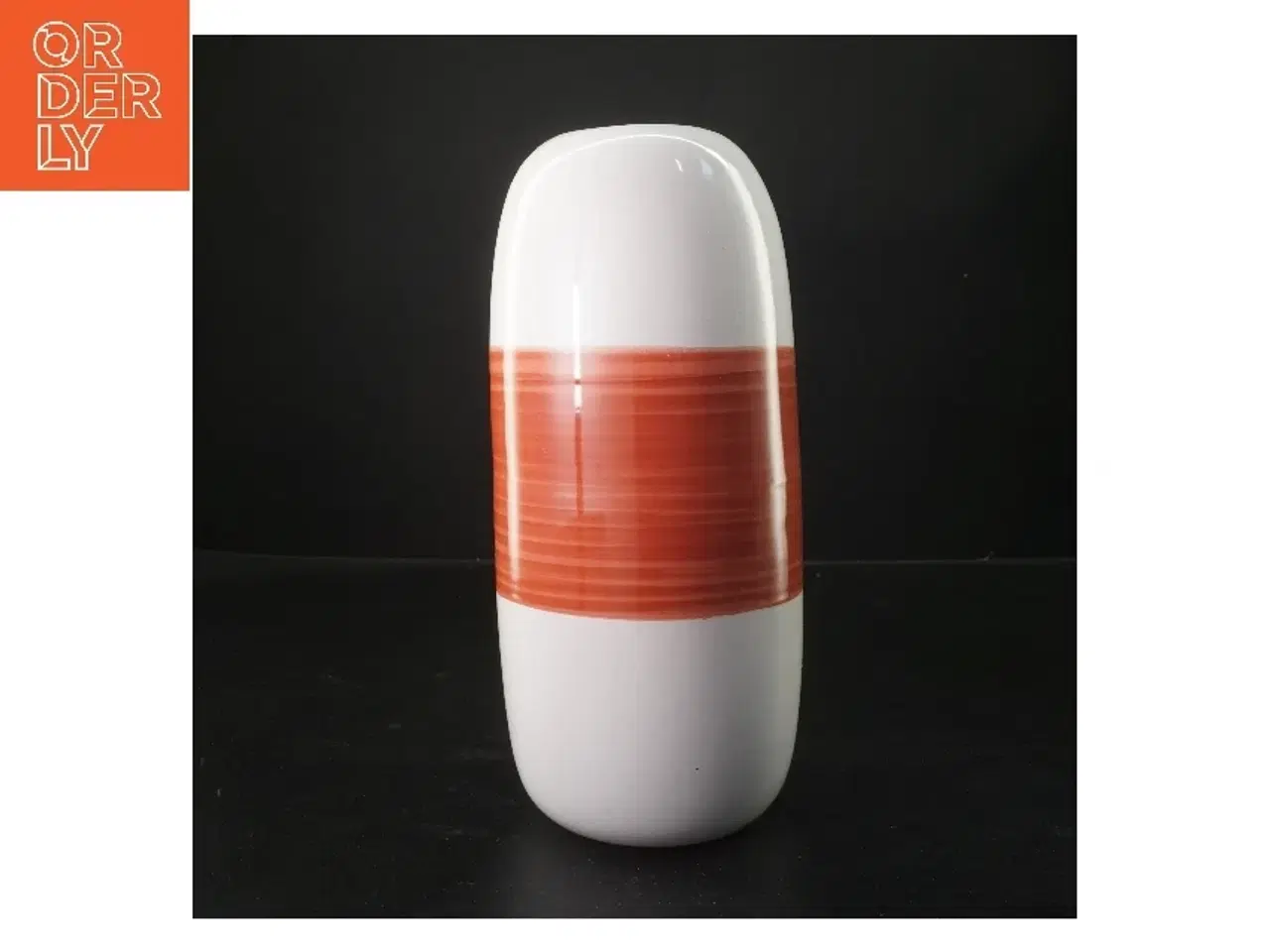 Billede 1 - Hvid vase med orange stribe fra IKEA (str. 28 cm)