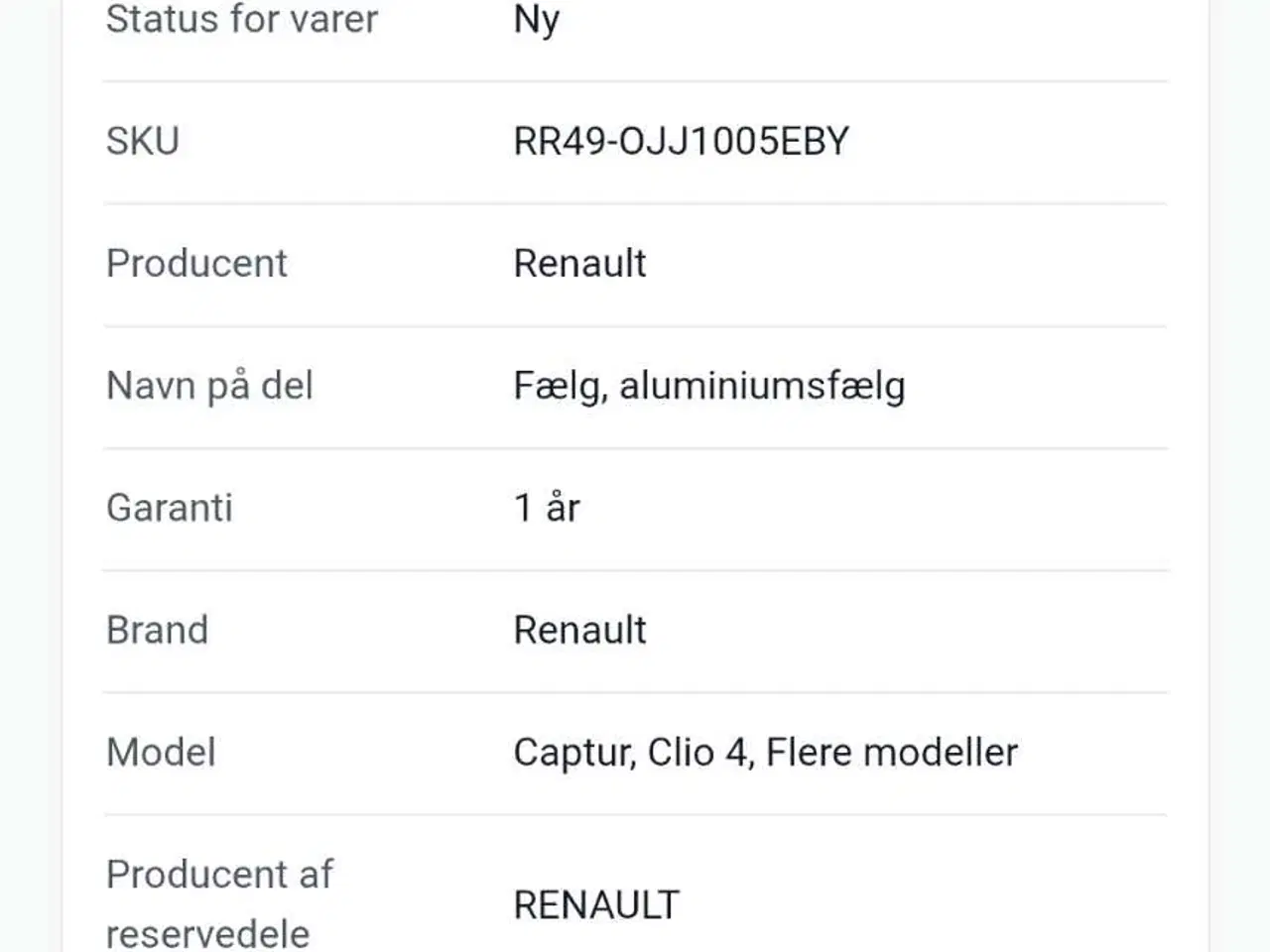 Billede 1 - Originale renault alufælge med sommerdæk på.