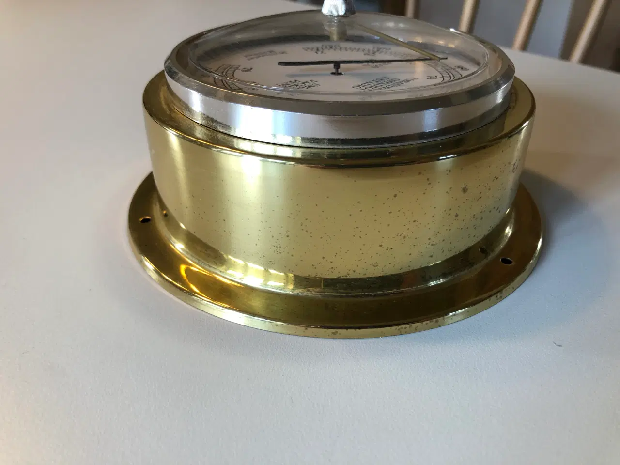 Billede 10 - Flot messing skibsur og barometer med patina