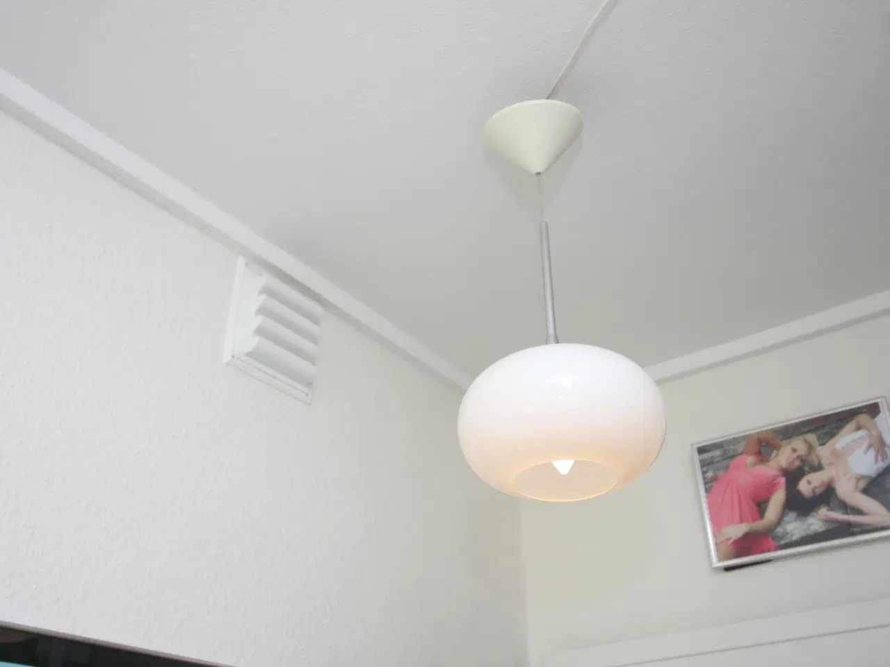Billede 2 - Flot loftlampe i glas (skal ses)