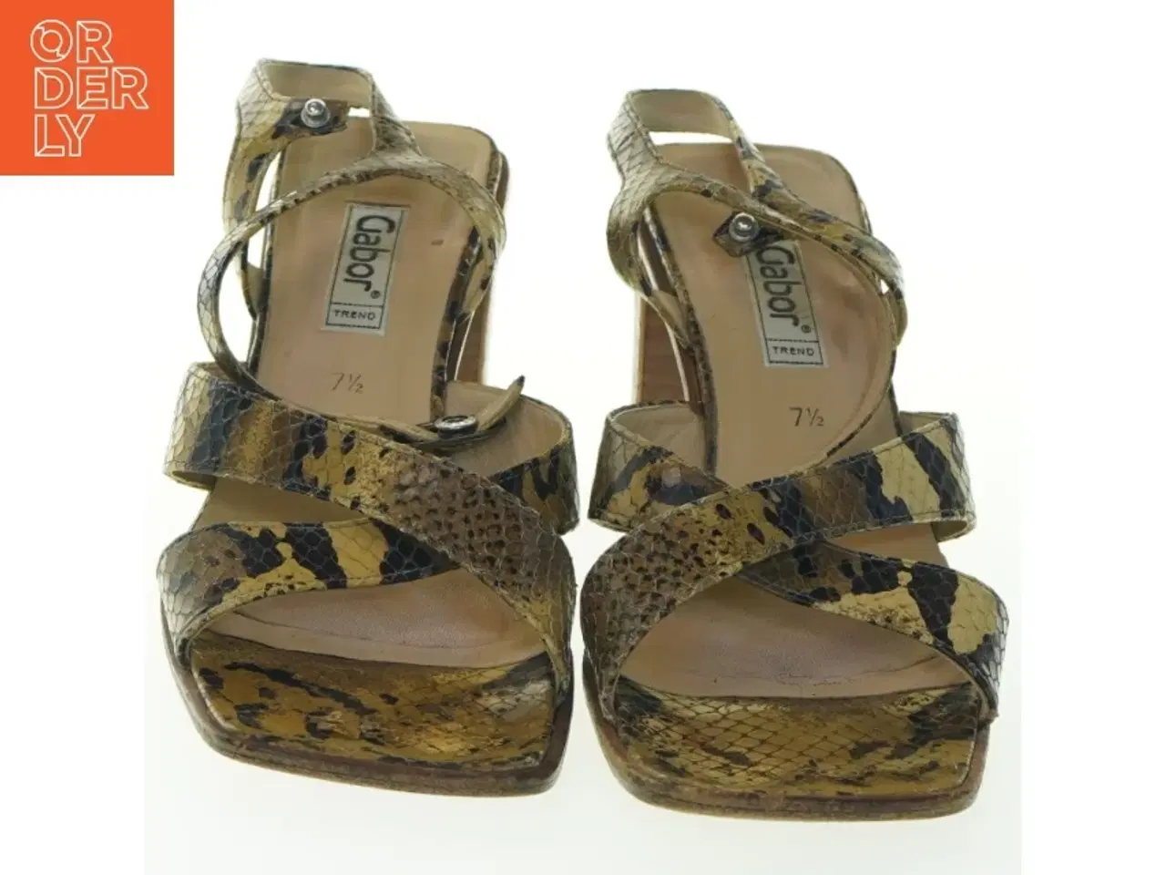 Billede 3 - Slangeskinds sandaler med hæl fra Gabor (str. 41 )