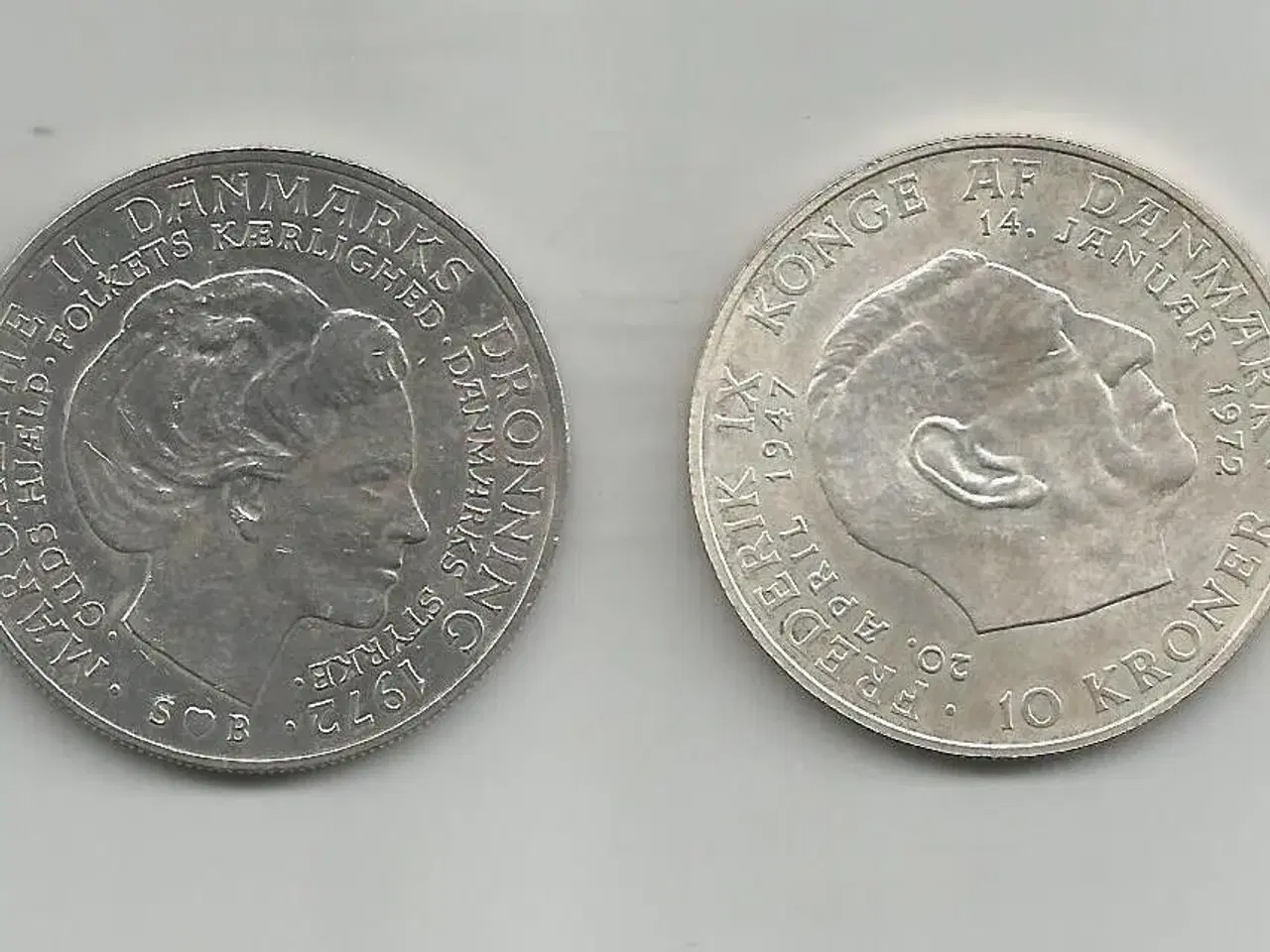Billede 1 - 10 kr tronskifte 1972 sølv