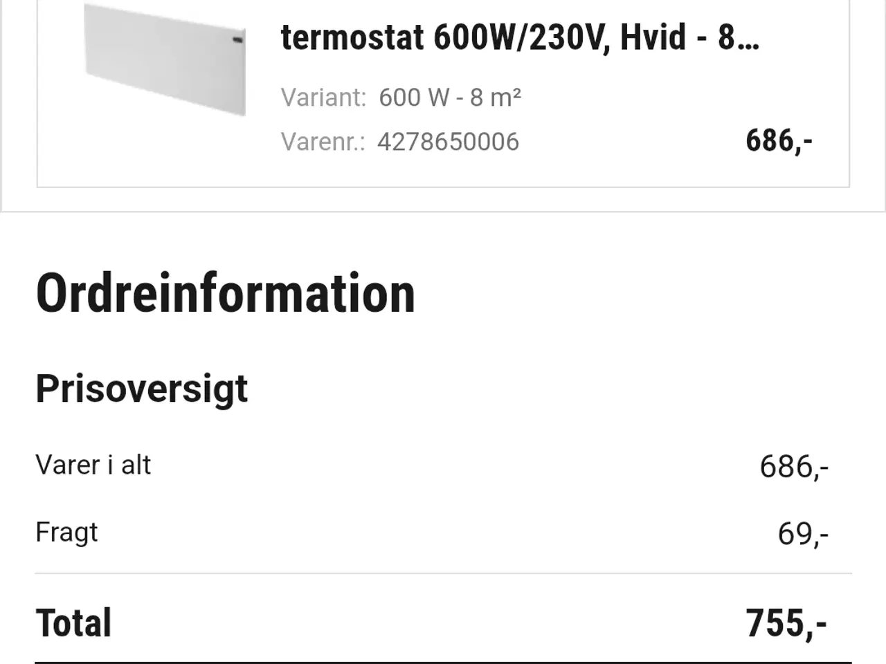 Billede 2 - Adax Neo El radiator, 600 W, købt 6. måned 2022. 