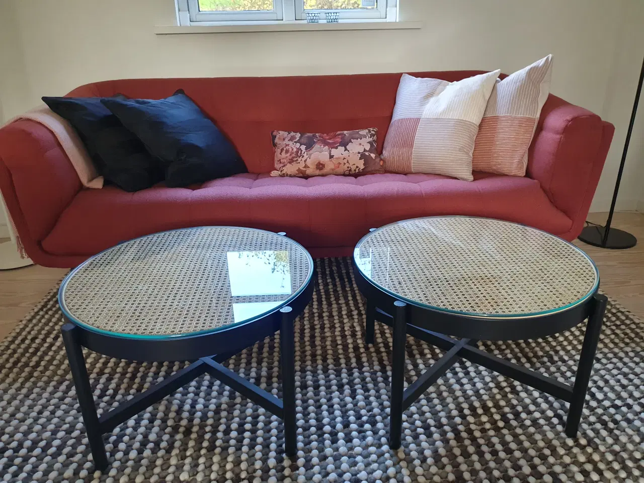 Billede 1 - Flettede Sofa/sidenorde fra FDB med glasplade