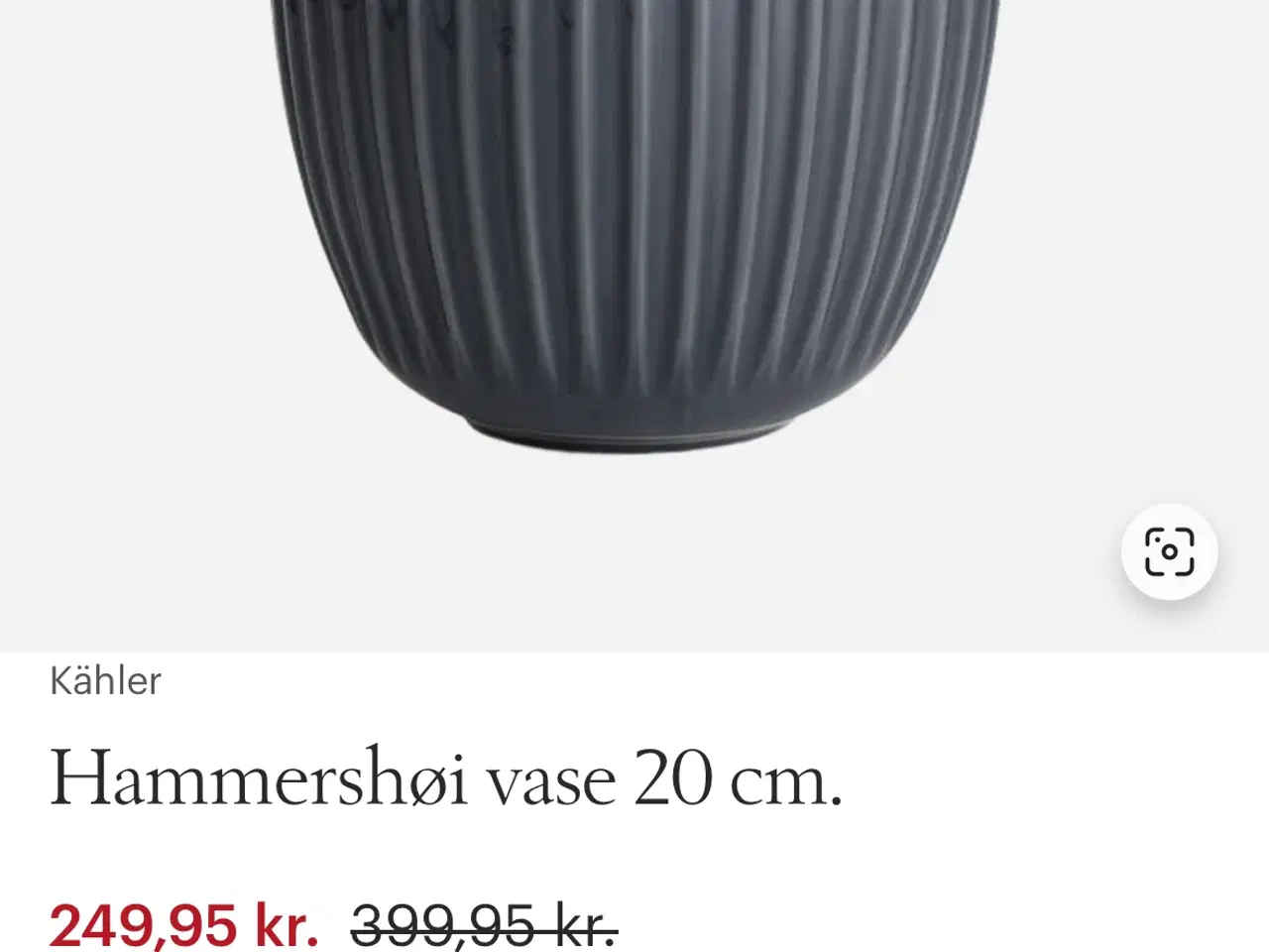 Billede 5 - Kähler Hammershøi vase i farven grå