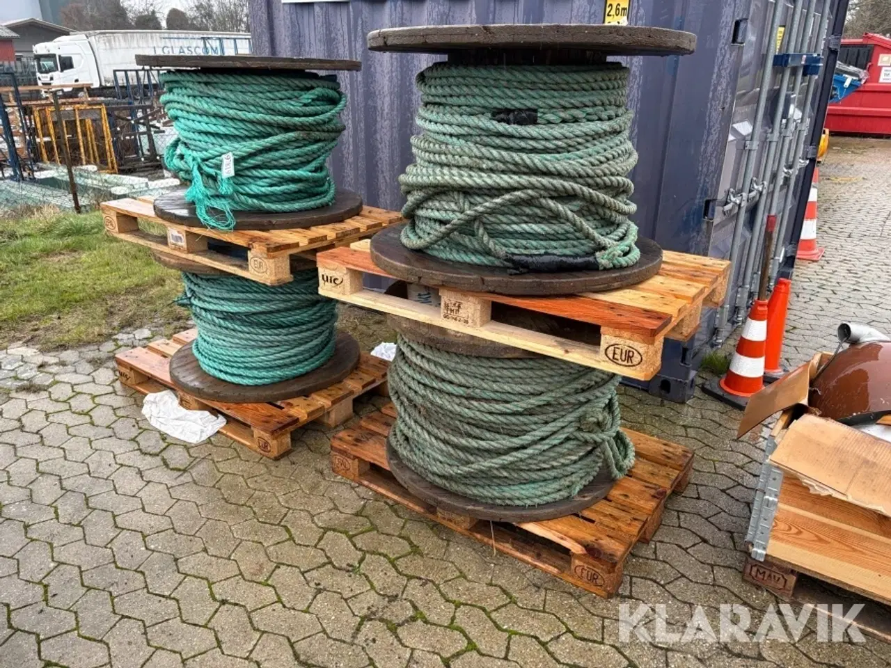 Billede 1 - Kabeltromle med reb 4 styk.