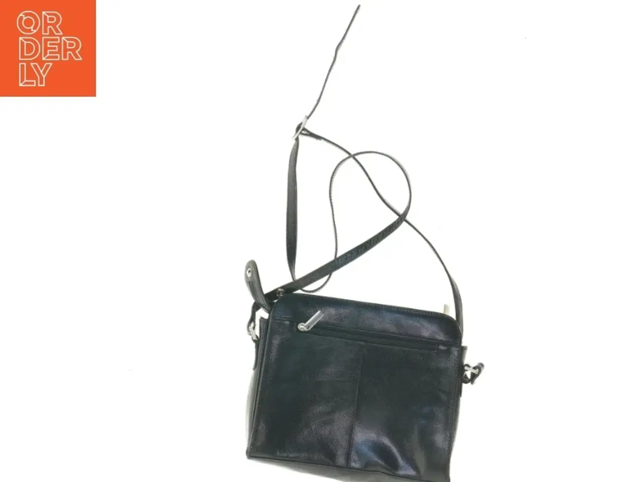 Billede 2 - Sort Crossbody skuldertaske i læder fra The Monte (str. 25 x 20 cm)