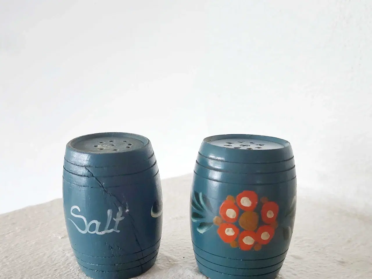 Billede 2 - Vintage salt- og pebersæt i træ