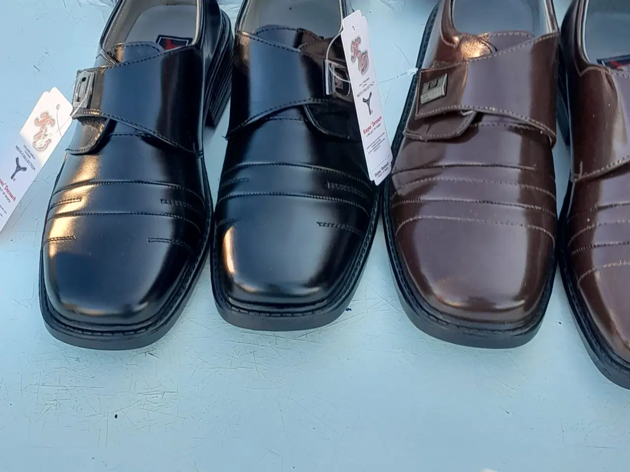 Billede 1 - Herre sko læder sorte og brune 