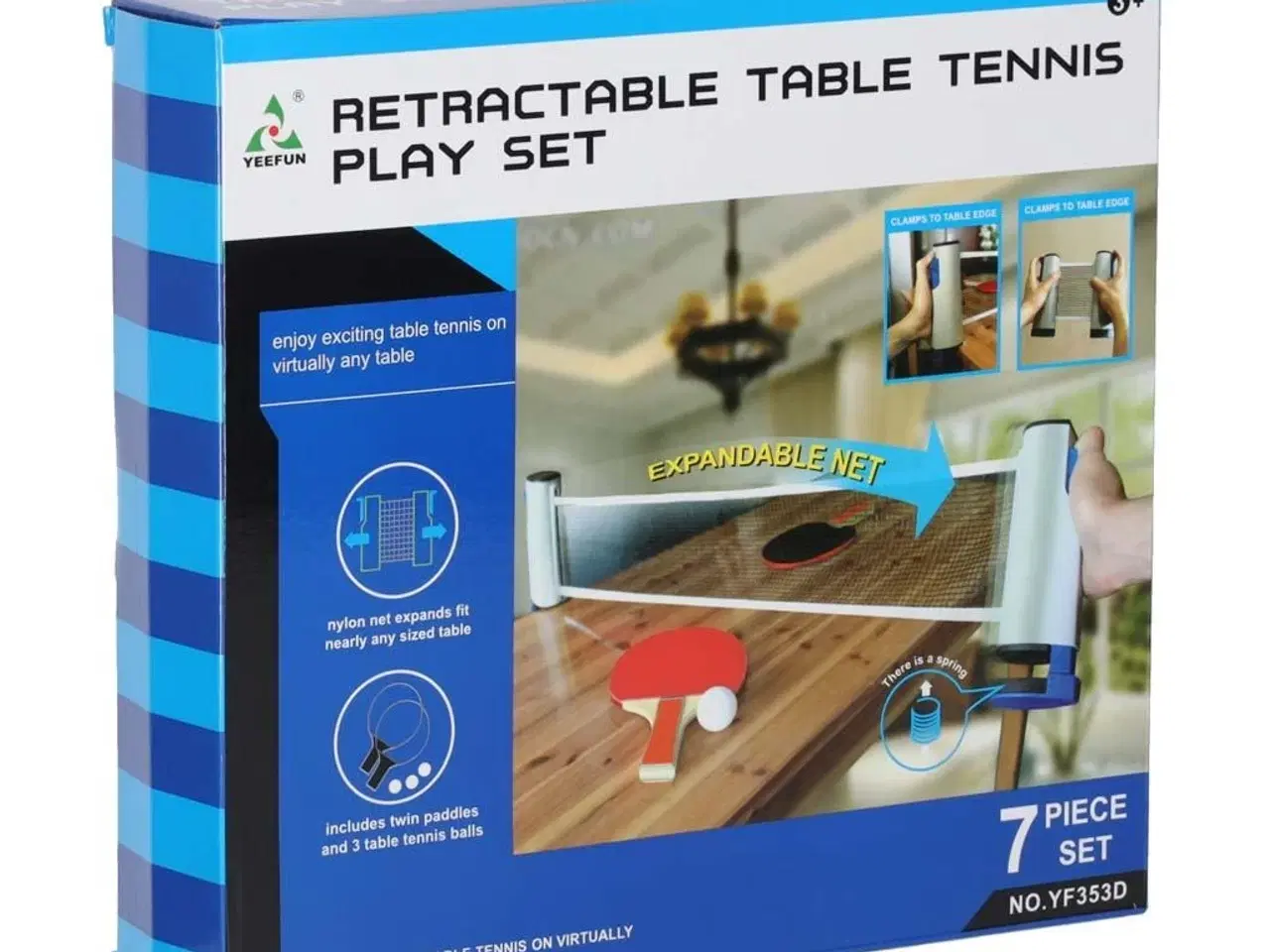 Billede 11 - Bordtennis sæt – net, 2 bat og 3 bolde (udtrækkeligt net)
