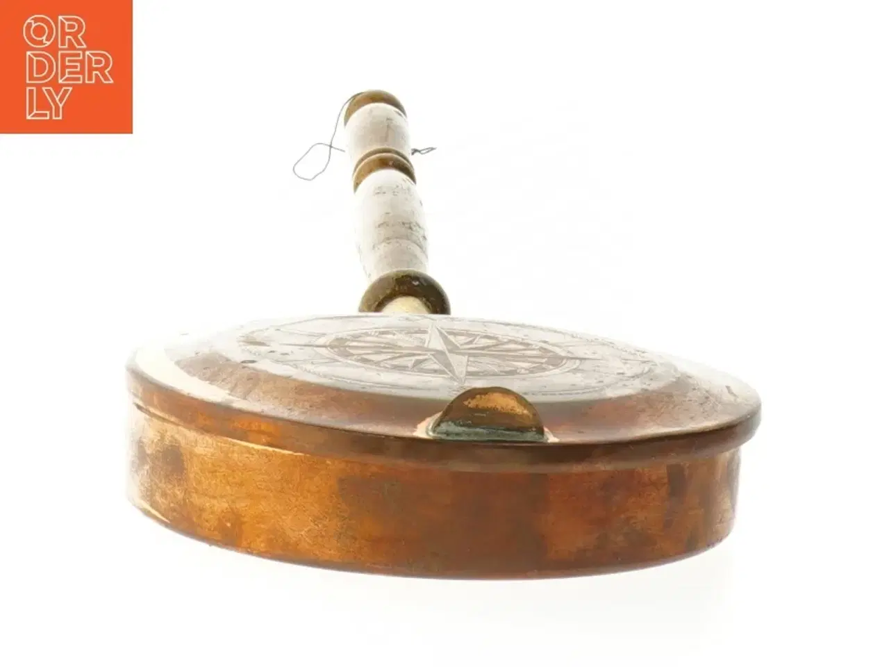 Billede 3 - Kobber sengevarmer med håndtag (str. 45x13 cm)