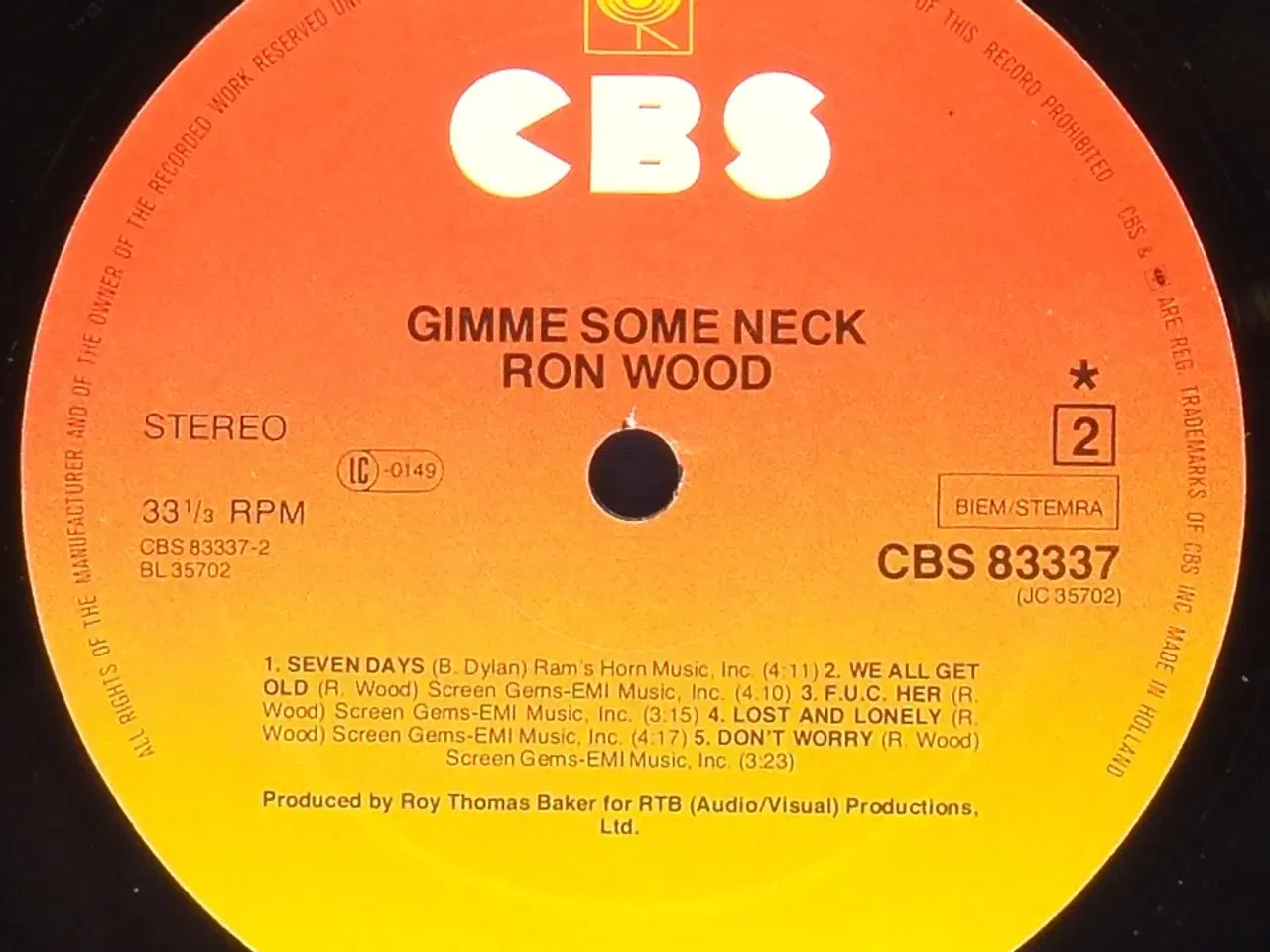 Billede 6 - Ron Wood - Gimme Some Neck - NL 1979 - EX/EX