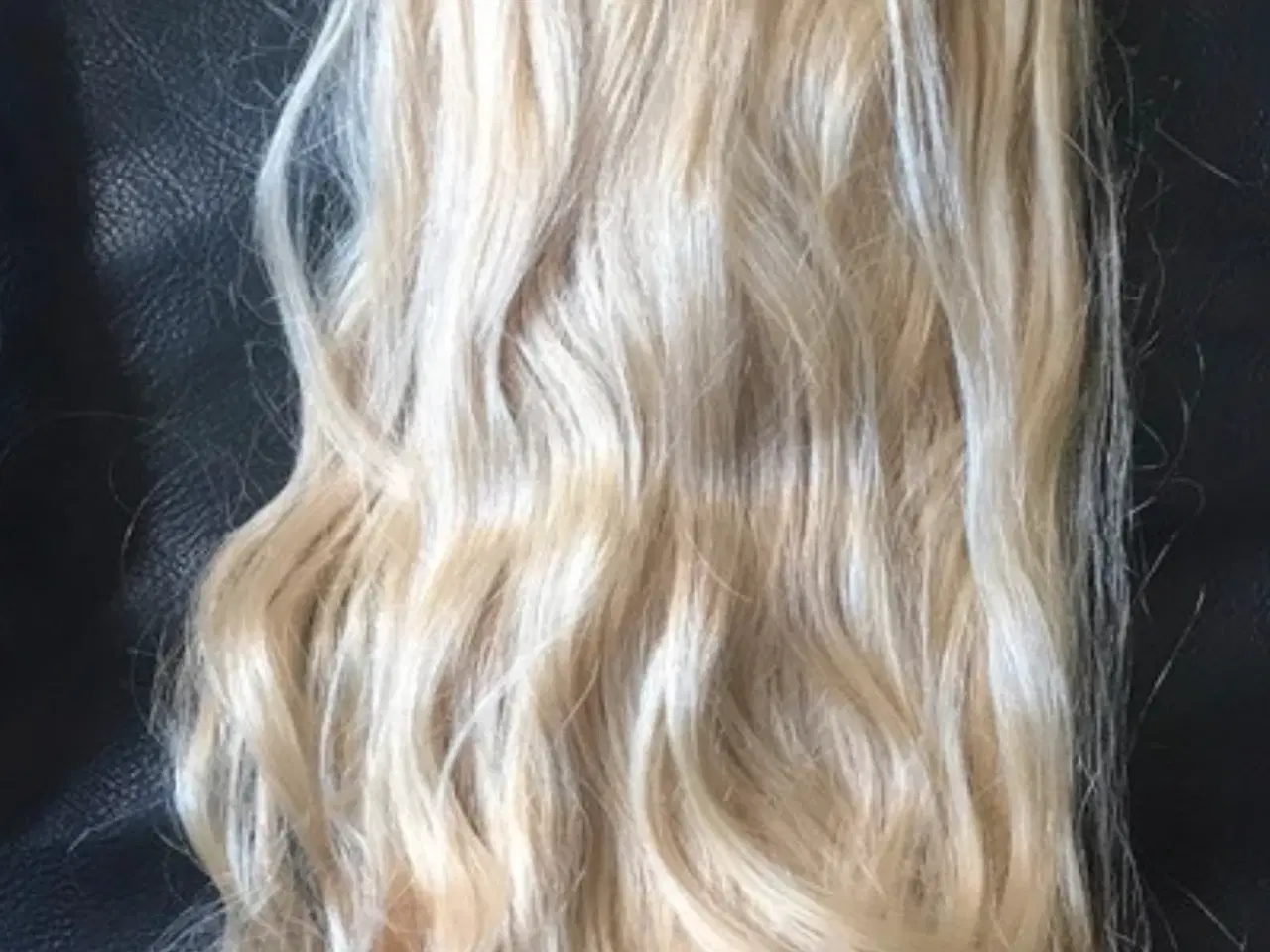Billede 3 - Ægte beige blond hår, hår extensions 45cm
