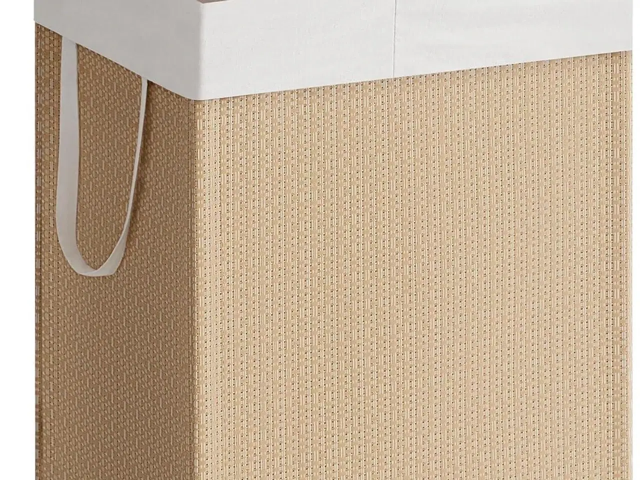 Billede 1 - Vasketøjskurv med hjul HOME, 2 rum, 100 l, med låg, natur beige/mat hvid