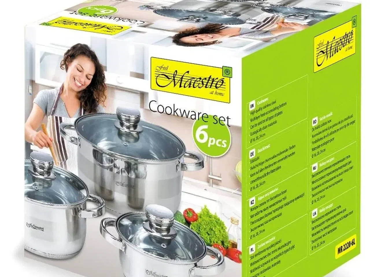 Billede 5 - Grydesæt i rustfrit stål – Maestro MR-2220-6L, 6 dele