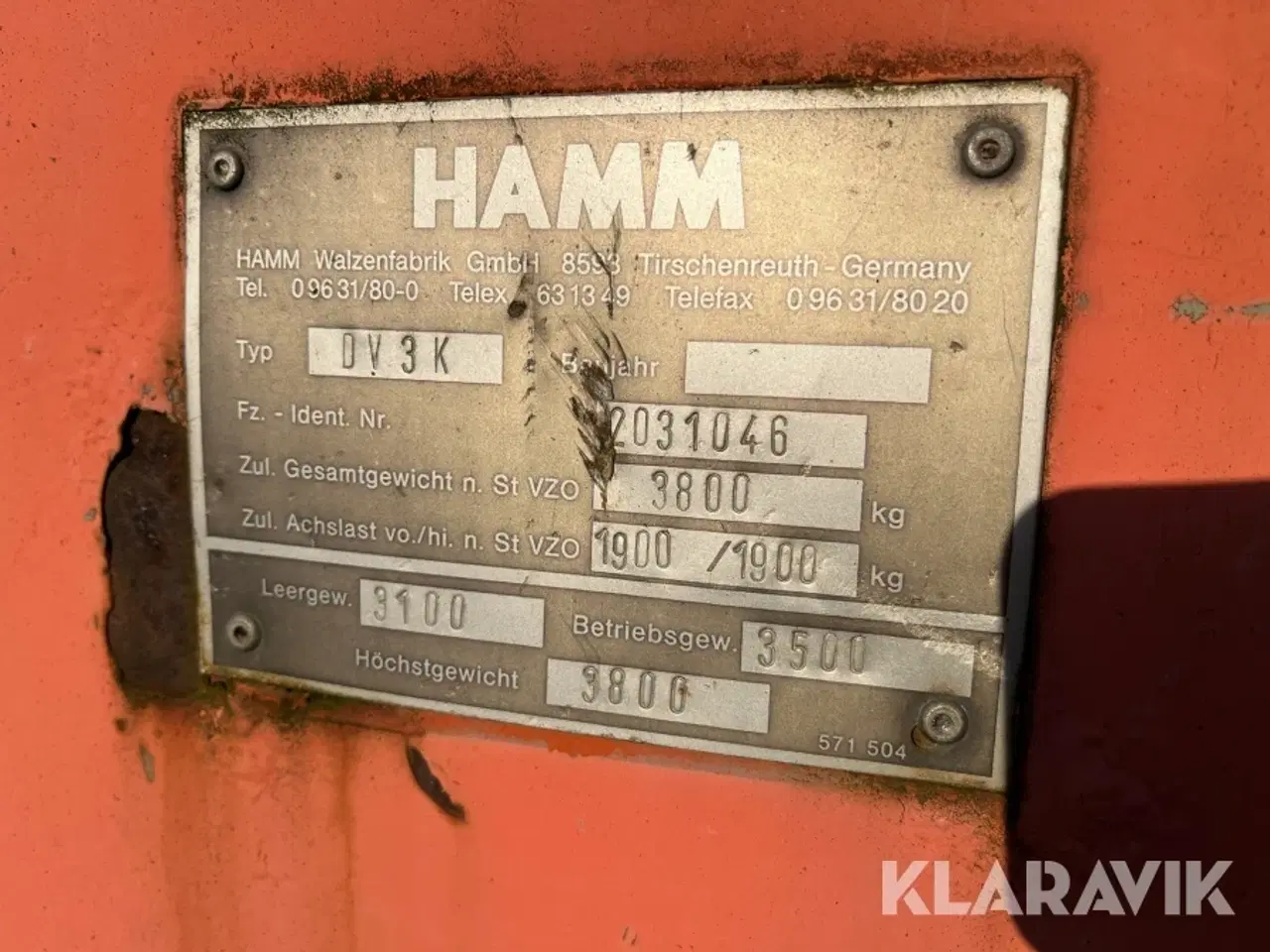 Billede 9 - Vejtromle Hamm DV3K