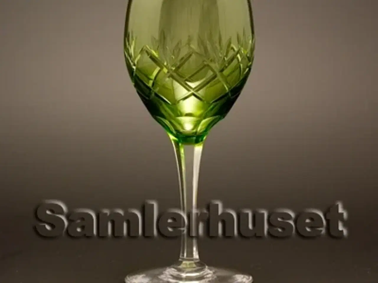 Billede 1 - Åse Hvidvinsglas, grøn. H:143 mm.