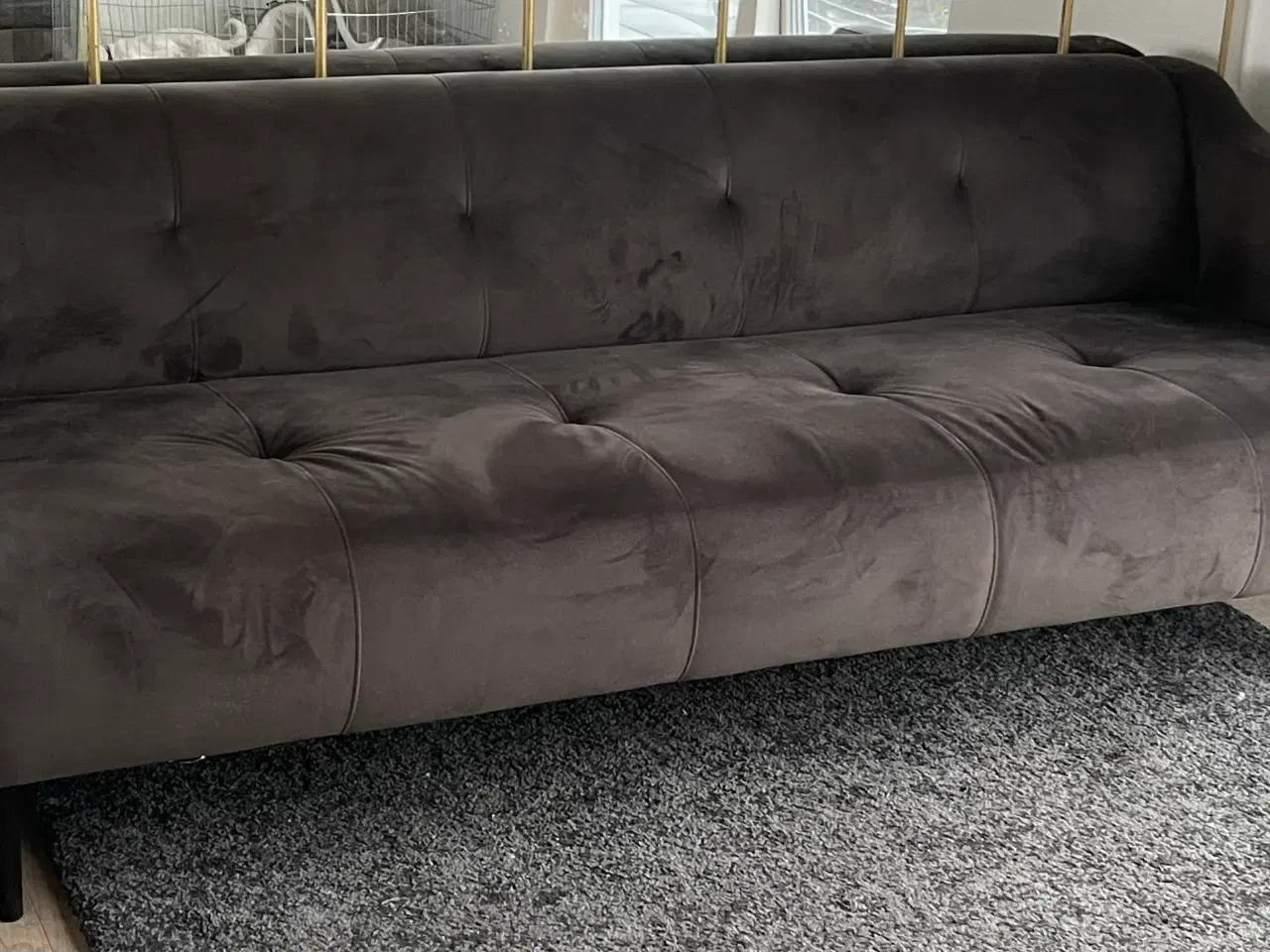 Billede 1 - Velour sofa, 3 personers 