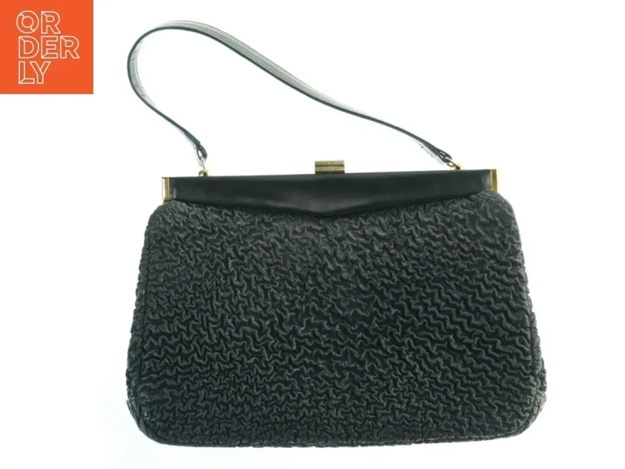 Billede 1 - Sort aftenclutch med strukturmønster (str. 34x24 cm)