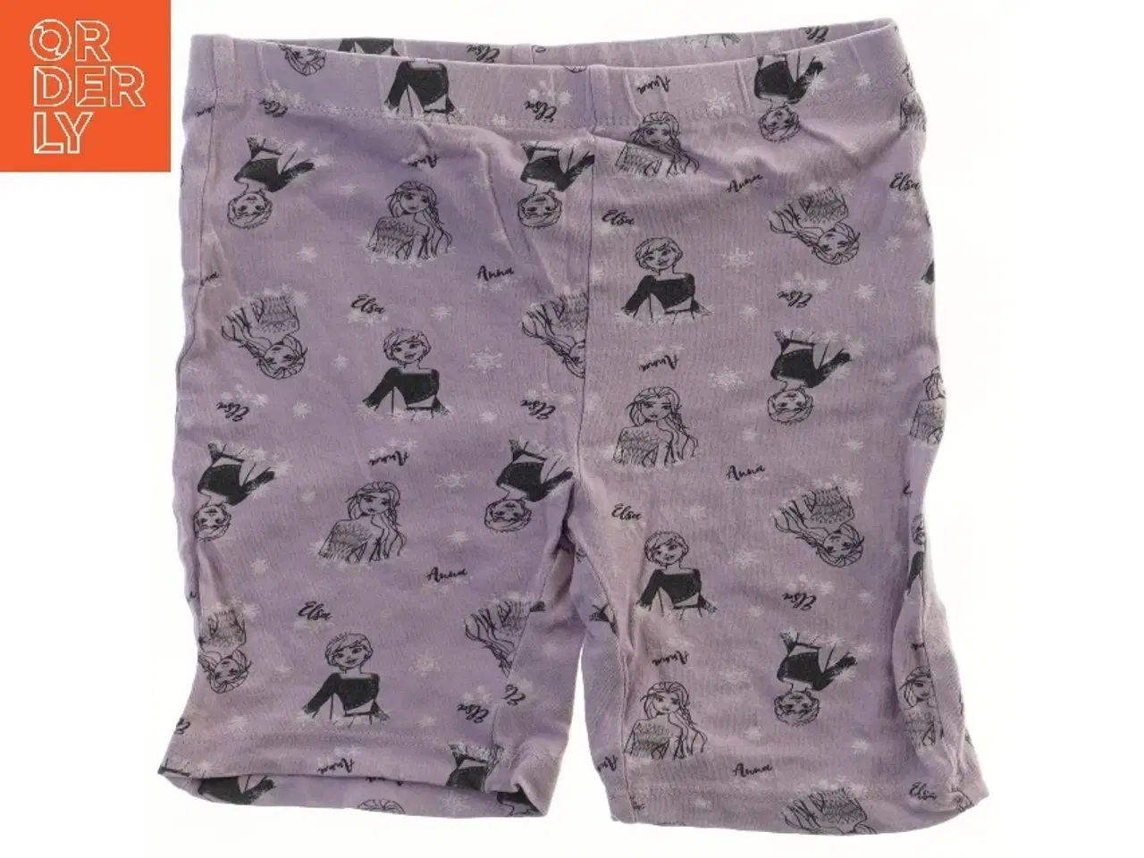 Billede 1 - Lilla shorts med Anna og Elsa motiv fra Frozen (str. 110)